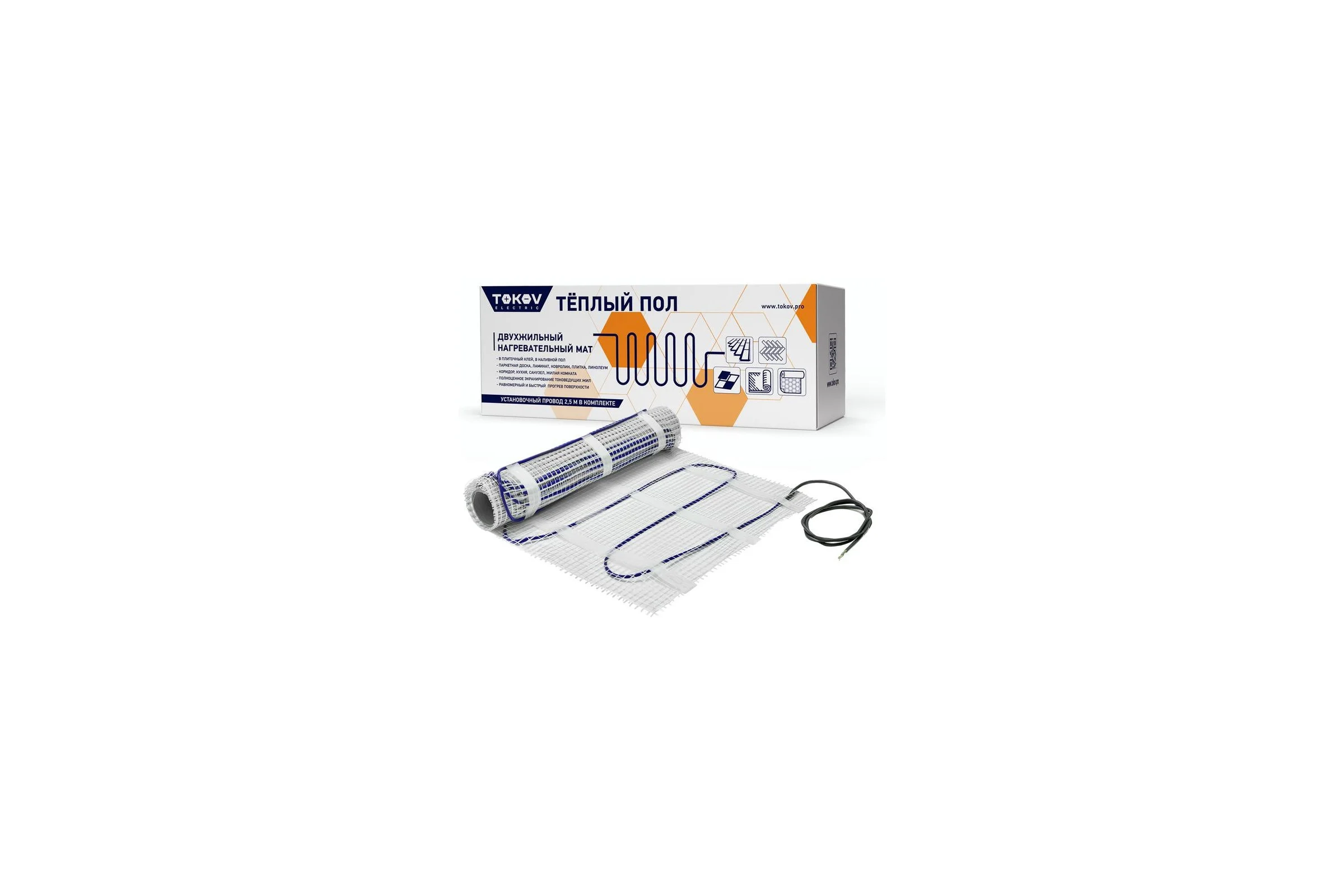 Комплект Теплый пол (мат) TOKOV ELECTRIC 150Вт/кв.м 7кв.м TKE-MAT150-1050-7