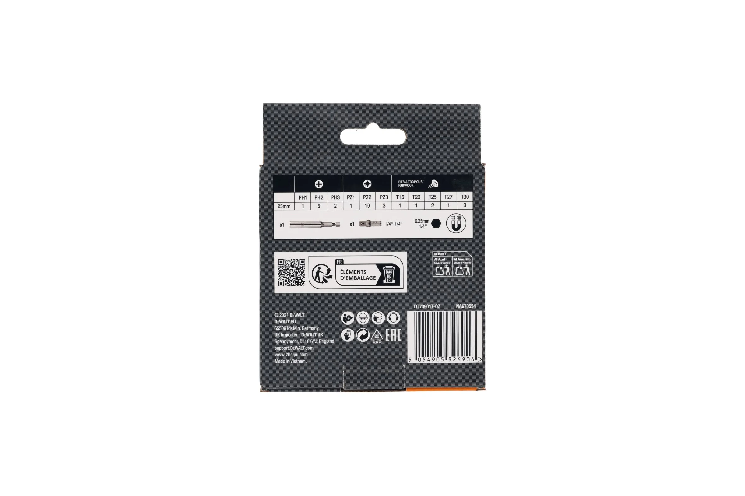 Набор бит DEWALT McLaren Limited Edition DT70901T, PH/PZ/Torx, 25 мм, 32 шт, в кейсе DT70901T-QZ