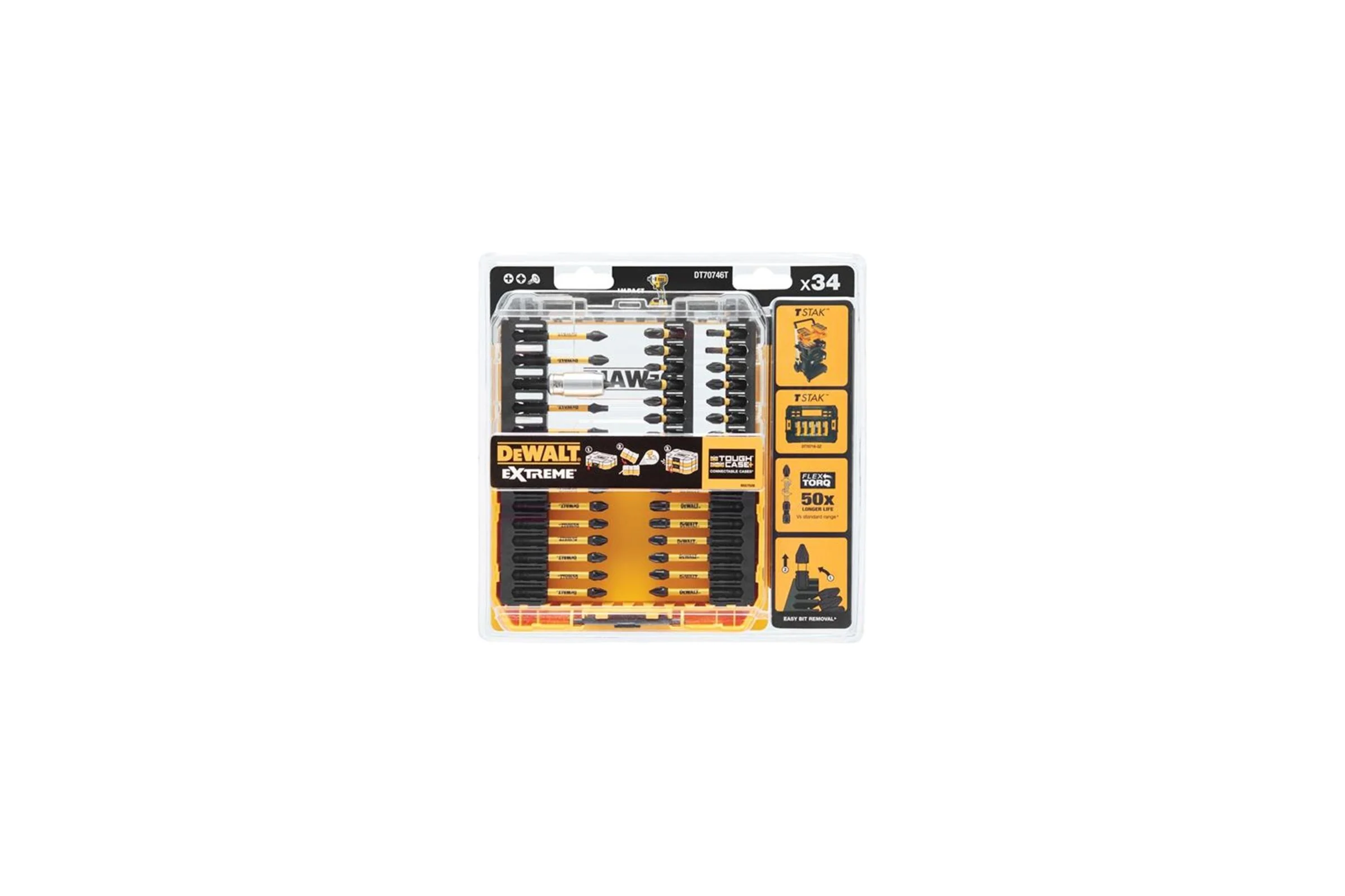 Набор бит и насадок DEWALT FLEXTORQ DT70746T, 34шт DT70746T-QZ