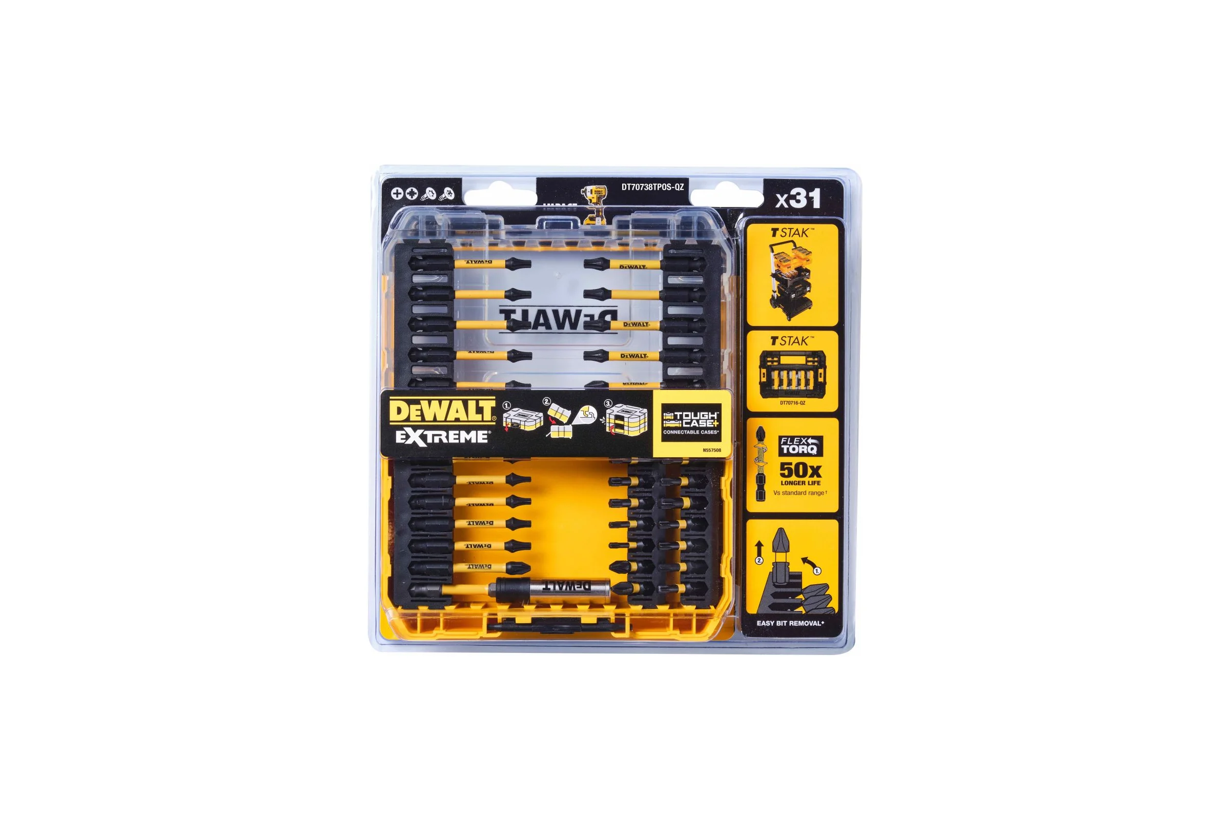 Набор бит DEWALT DT70738TPOS, PH/PZ/Torx, 25/57 мм, 31 шт, в кейсе DT70738TPOS-QZ