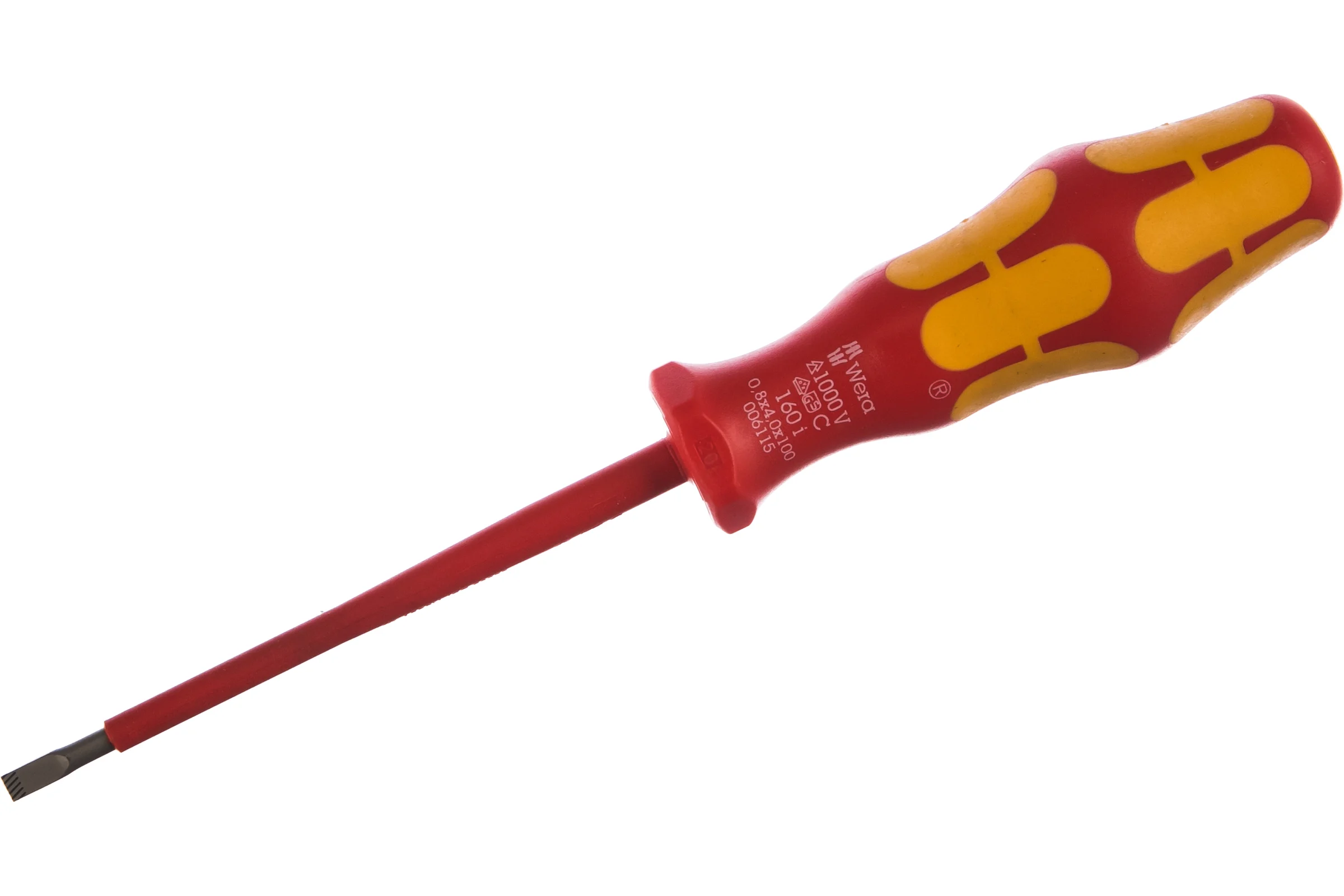 Отвёртка диэлектрическая Wera, VDE, SL 0.8х4.0х100 мм, WE-006115
