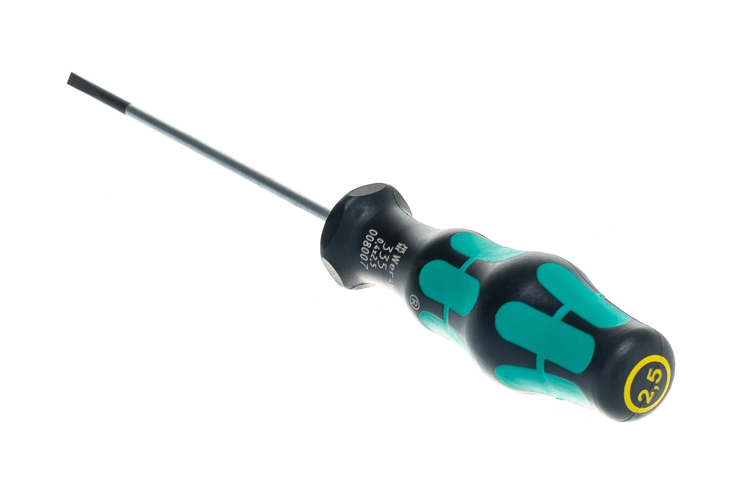 Отвёртка шлицевая Wera, 0,4 х 2,5 х 75 мм, WE-008007