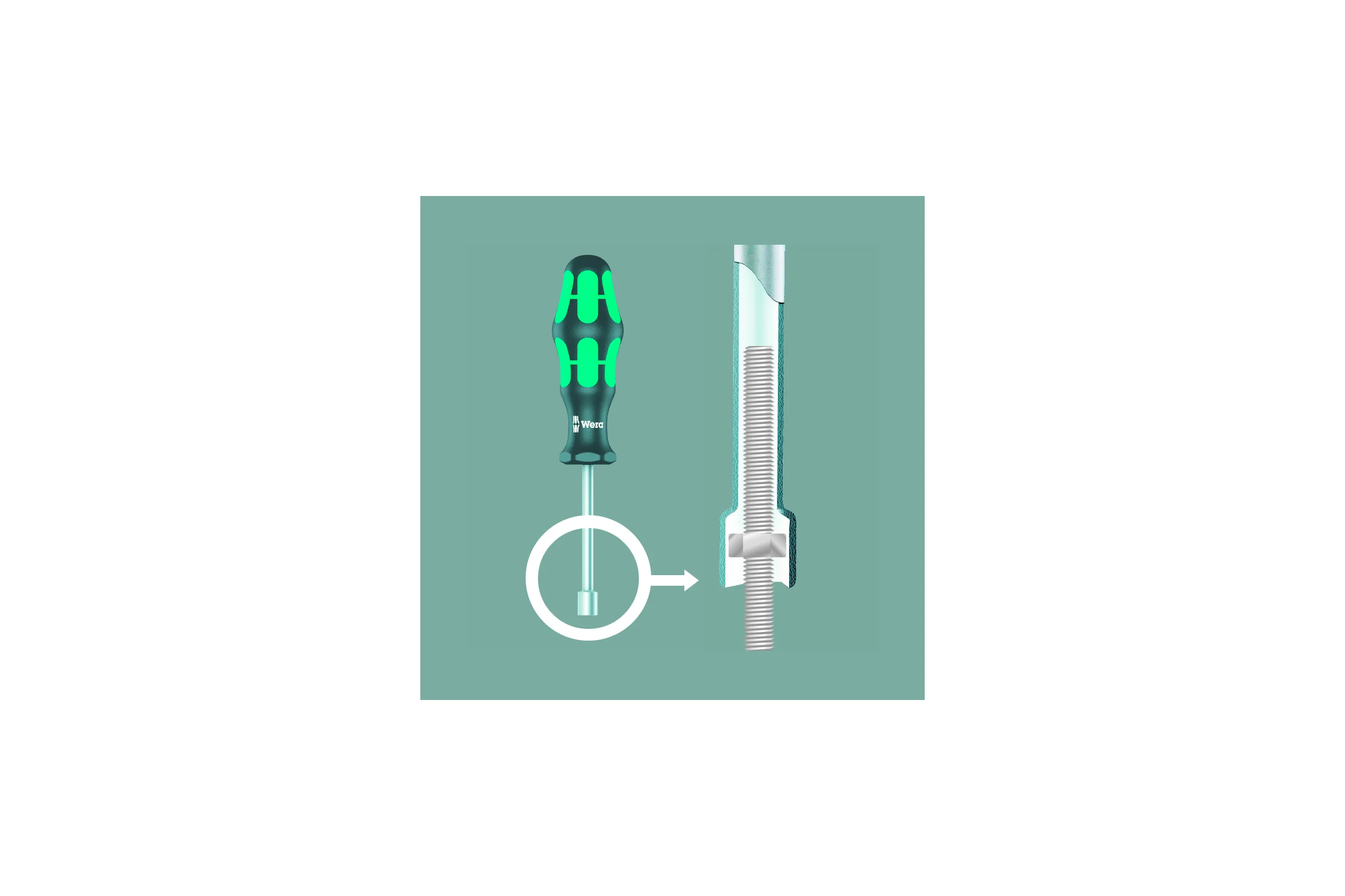 Отвёртка ключ 395 HO 7 х 80 Wera WE-029463