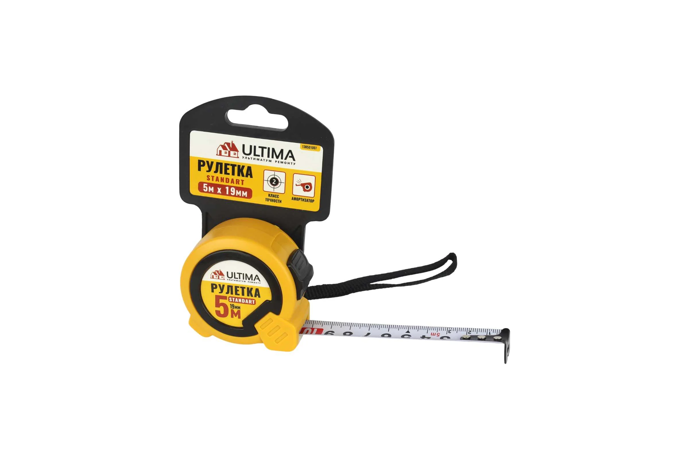 Рулетка ULTIMA Standart 5м x 19мм, пластиковый корпус, 130501007