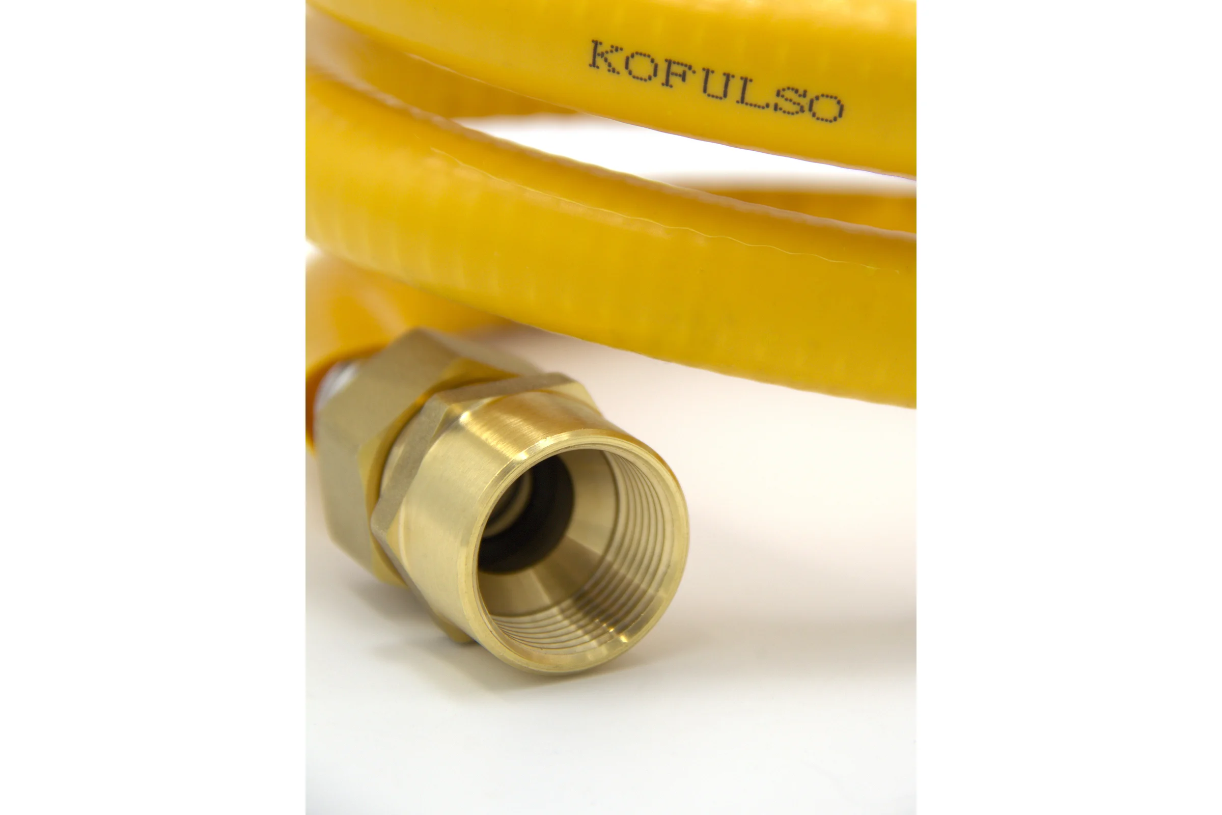 Подводка для газа Kofulso 1/2_3/4 дюйма с муфтами, 100 см (ВР-ВР) — KFG BICG/BICG15_3/4 — 1000