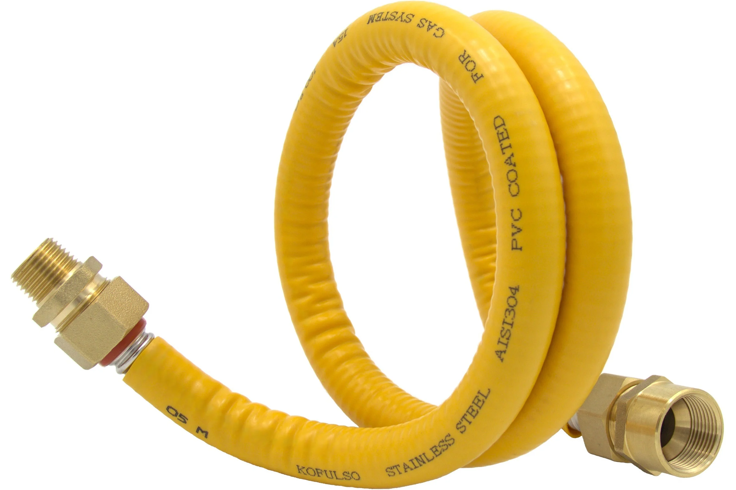 Подводка для газа Kofulso 1/2_3/4 дюйма с муфтами, 200 см (НР-ВР) — KFG BCG/BICG15_3/4 — 2000