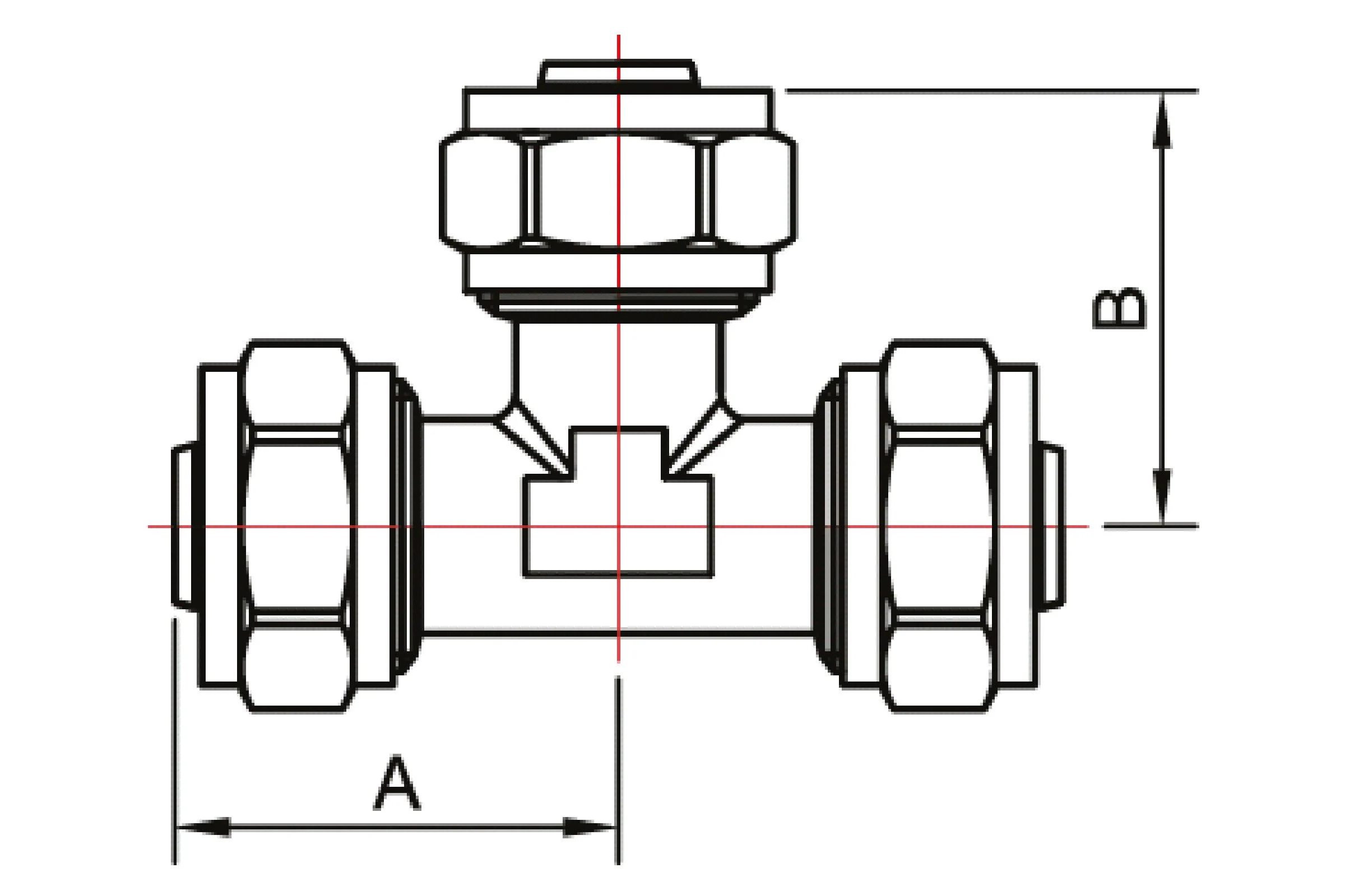 Тройник SMT T26×26×26 (ц-ц-ц), 25 шт/уп 1607NY262626