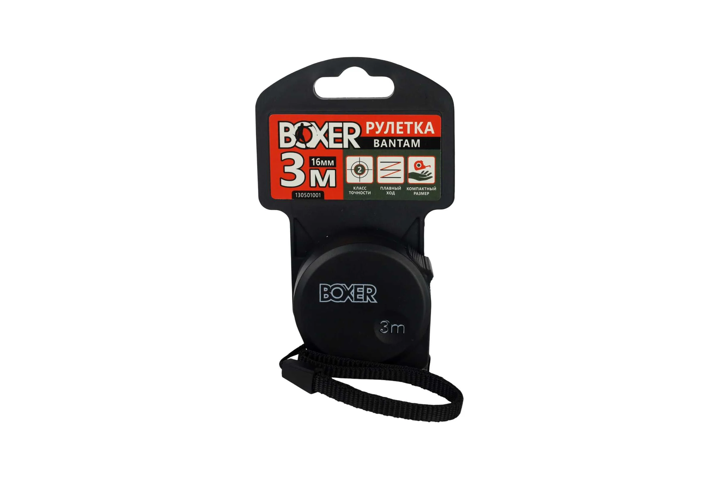 Рулетка Boxer Bantam 3м x 16мм, пластиковый корпус 130501001