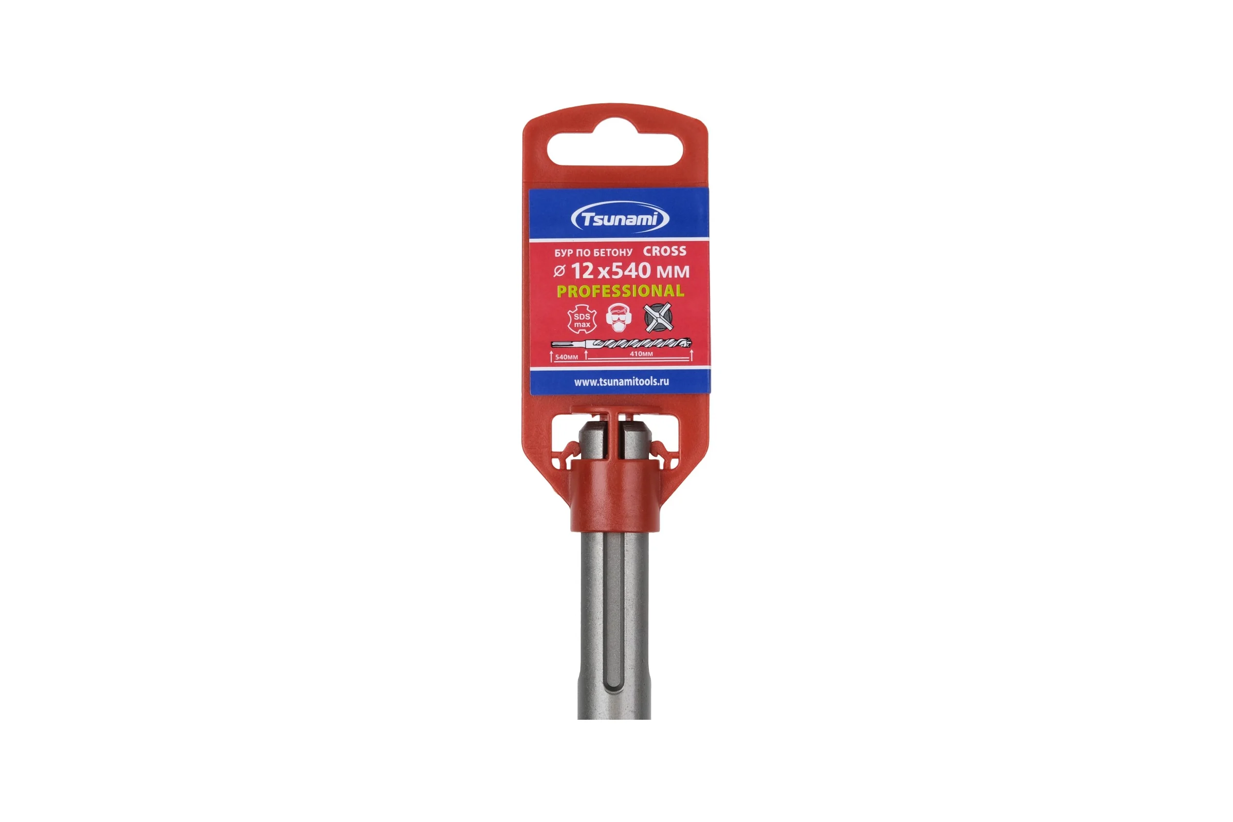 Бур по бетону Tsunami 12х540/400 Cross SDS-MAX PROFESSIONAL T10610400012540