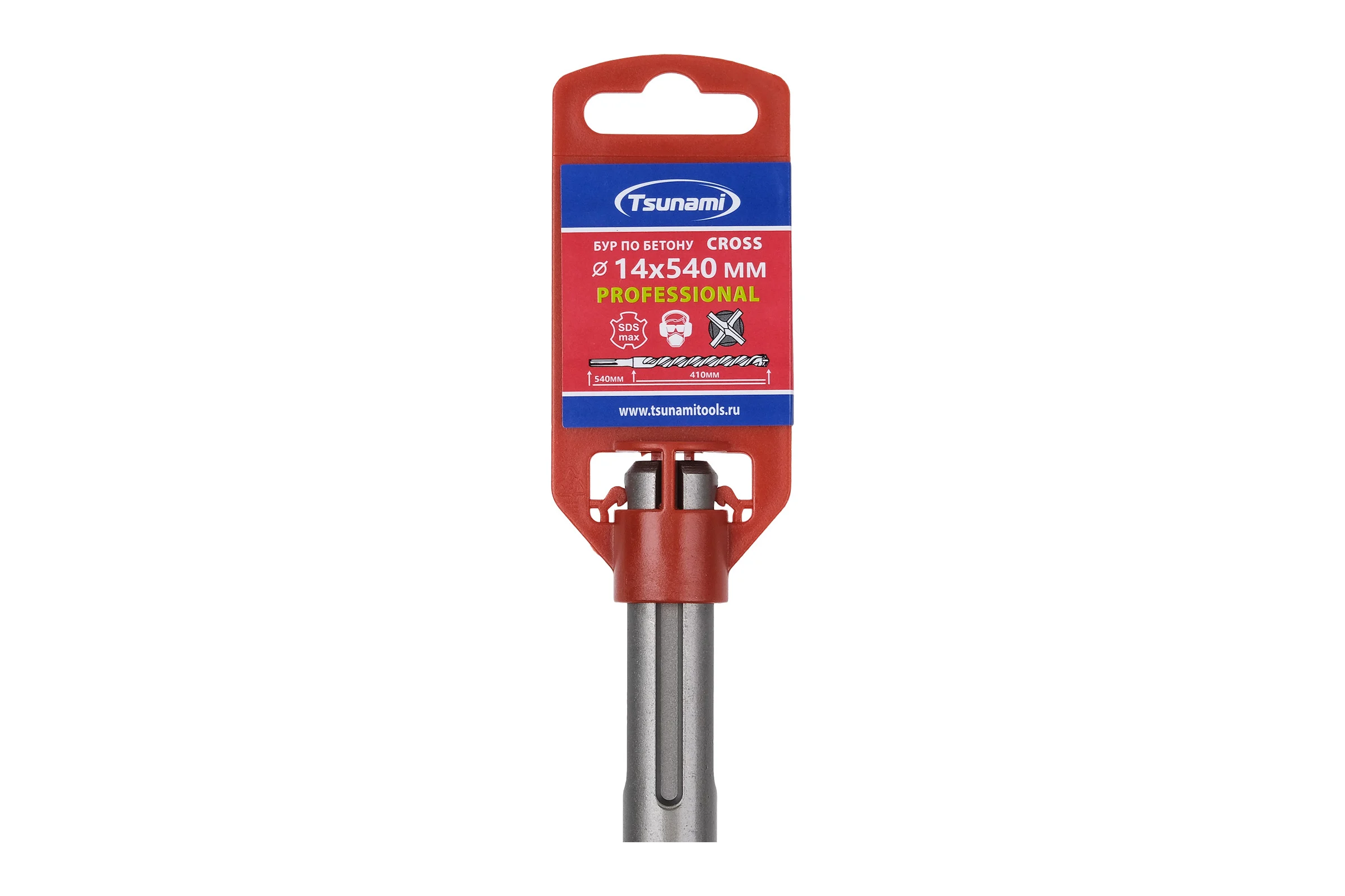 Бур по бетону Tsunami 14х540/400 Cross SDS-MAX PROFESSIONAL T10610400014540