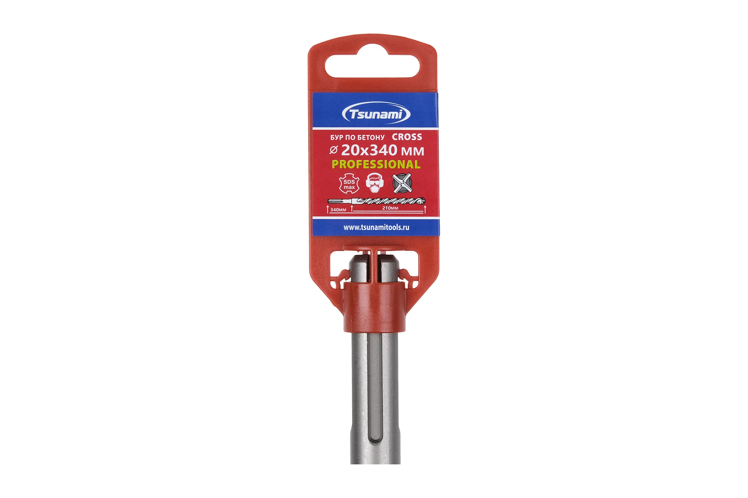 Бур по бетону Tsunami 20х340/200 Cross SDS-MAX PROFESSIONAL T10610400020340