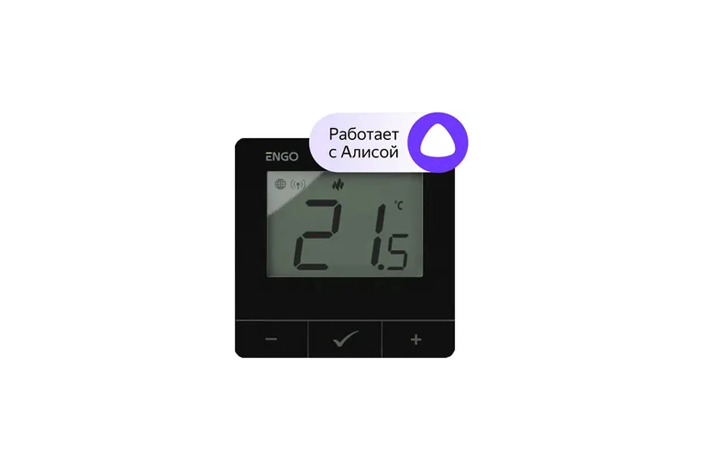 Терморегулятор умный ENGO controls ZigBee/868 МГц, 2×АА, черный, E25-BATB