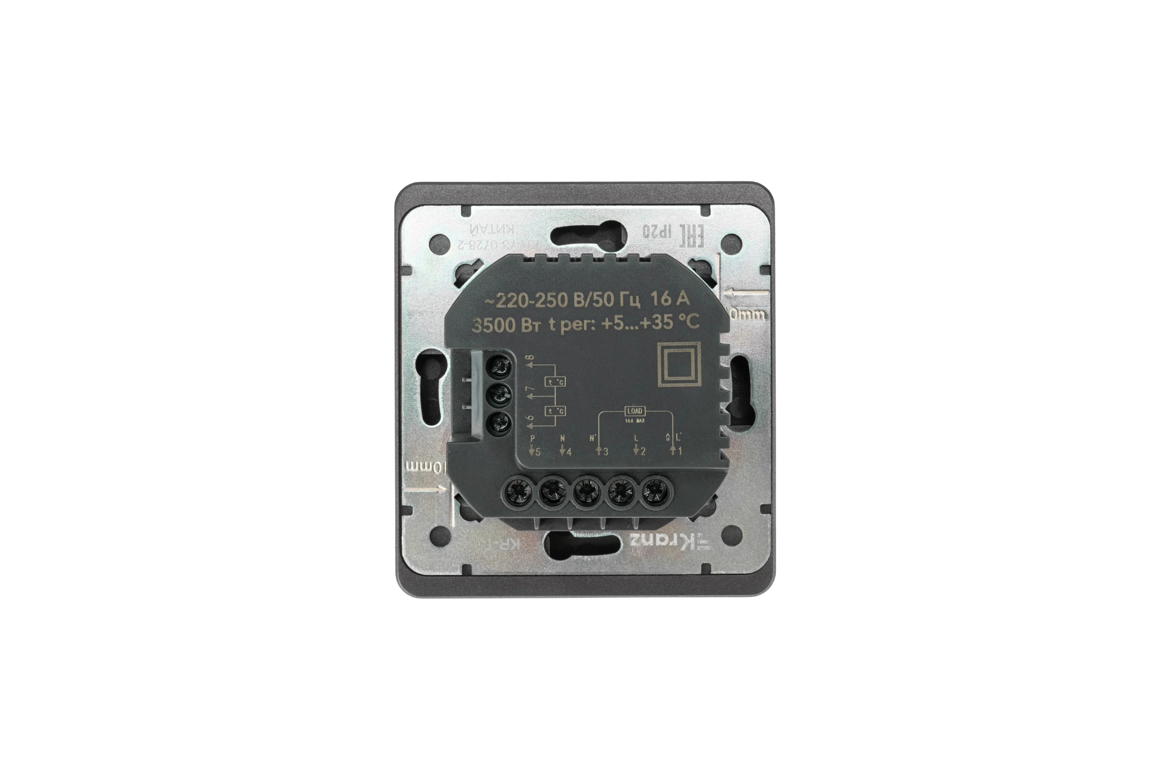 Терморегулятор KRANZ ROUND Wi-Fi с/у титан KR-78-0728-2
