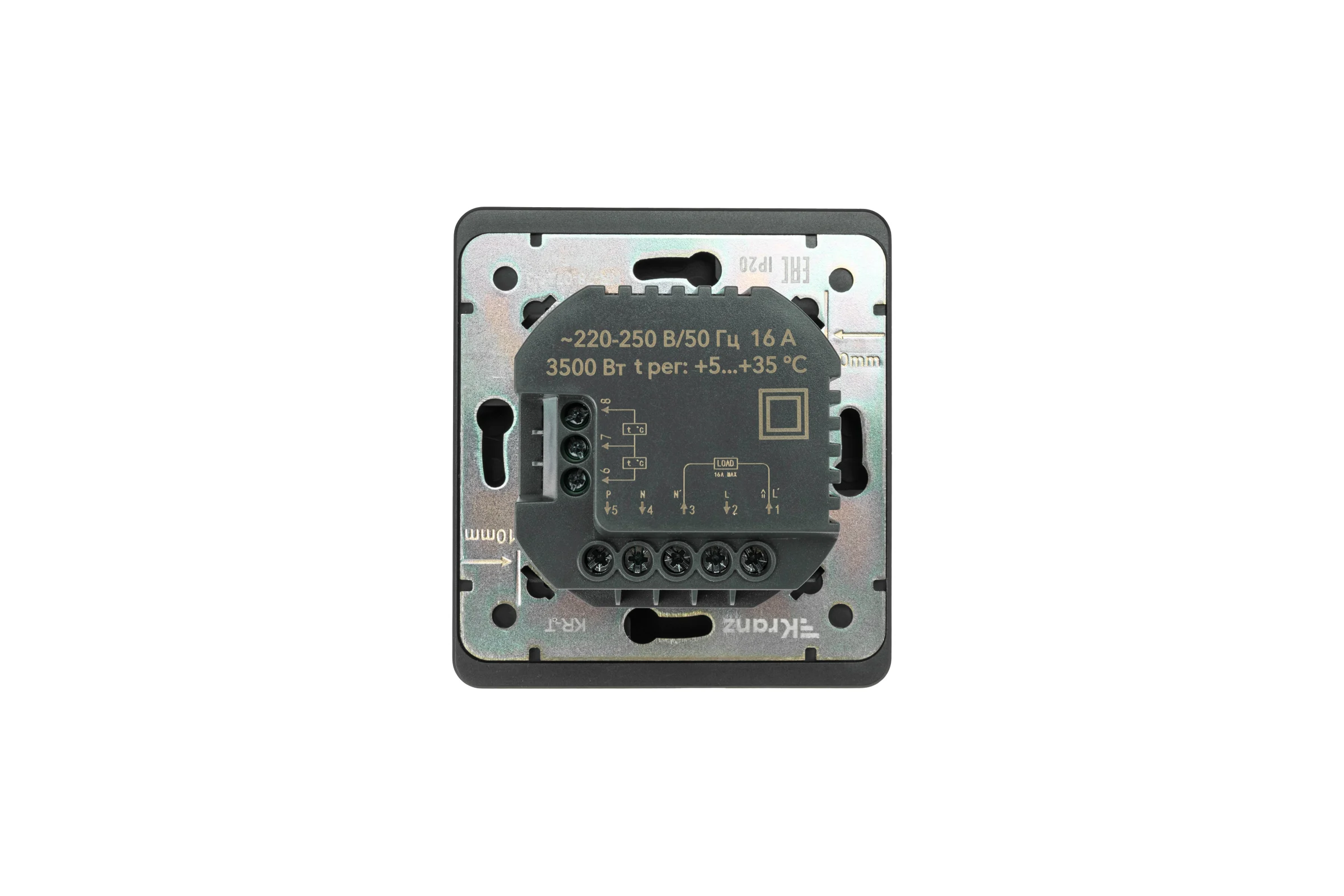 Терморегулятор KRANZ ROUND Wi-Fi с/у оникс KR-78-0728-3