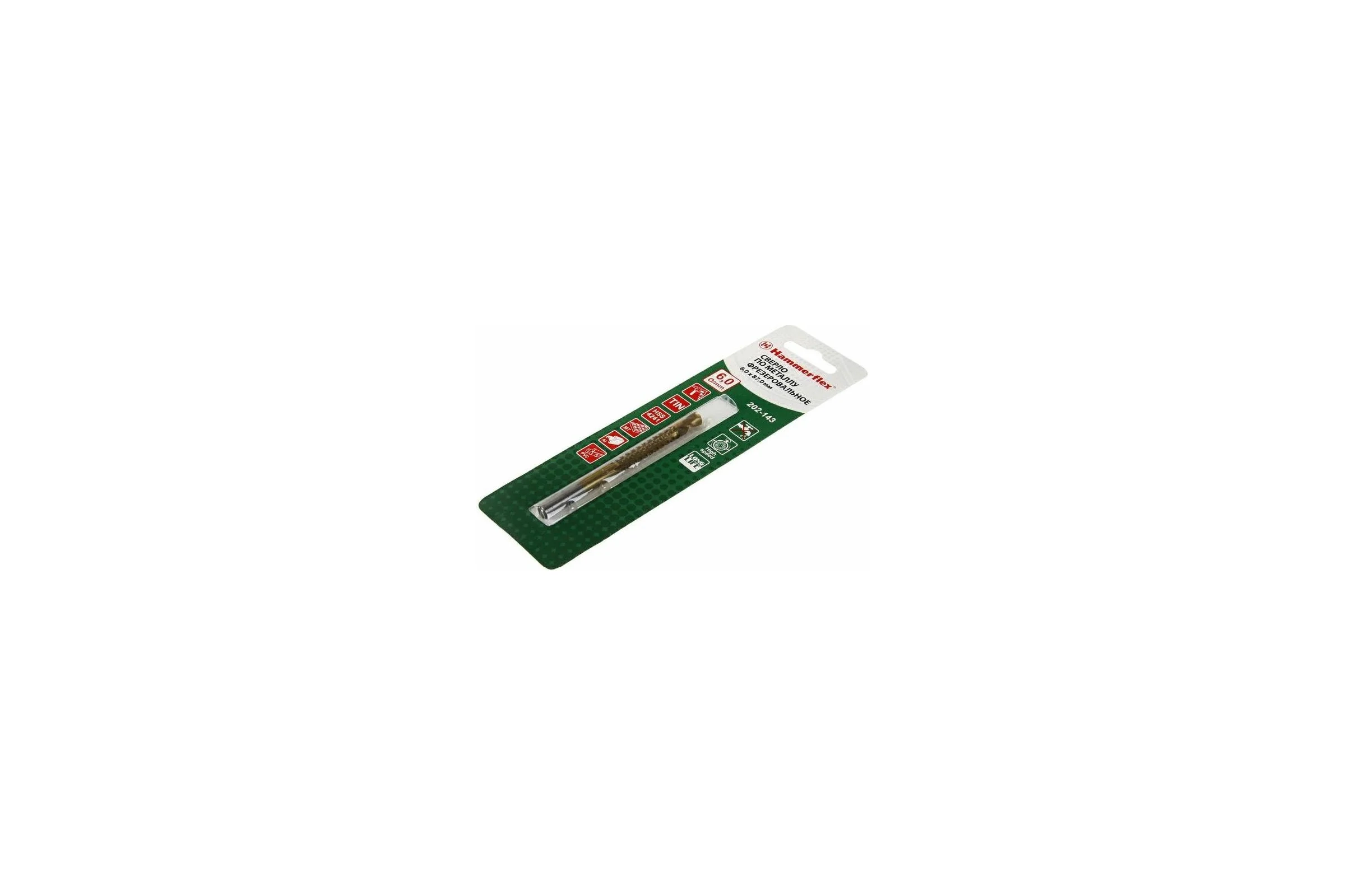 Сверло по металлу Flex 202-143 DR MT (6х87 мм; HSS-4241 TIN) Hammer 62433