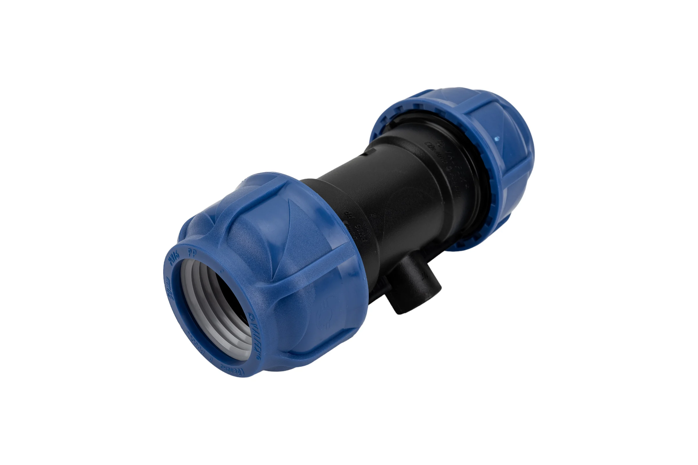 Компрессионный переходной тройник VALFEX ПНД, с внутренней резьбой, 50-1/2"-50 1210015001250