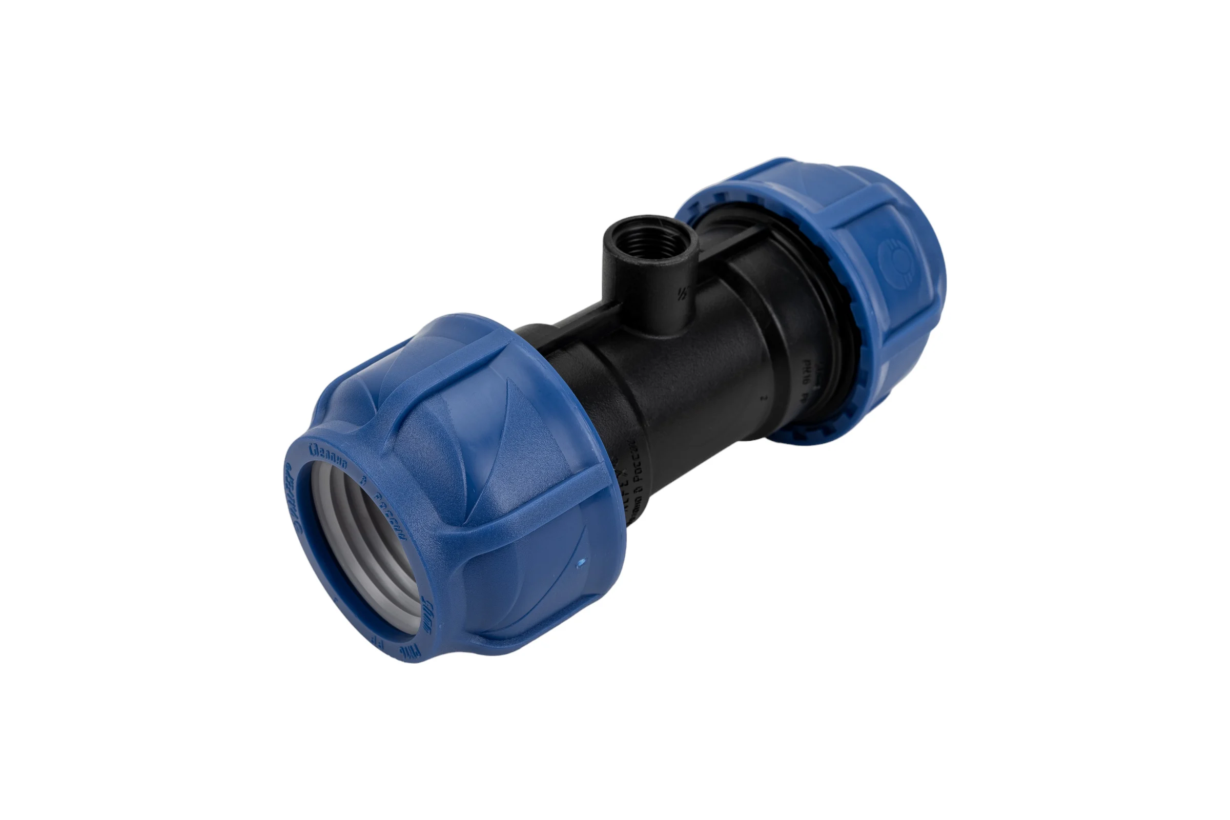 Компрессионный переходной тройник VALFEX ПНД, с внутренней резьбой, 50-1/2"-50 1210015001250