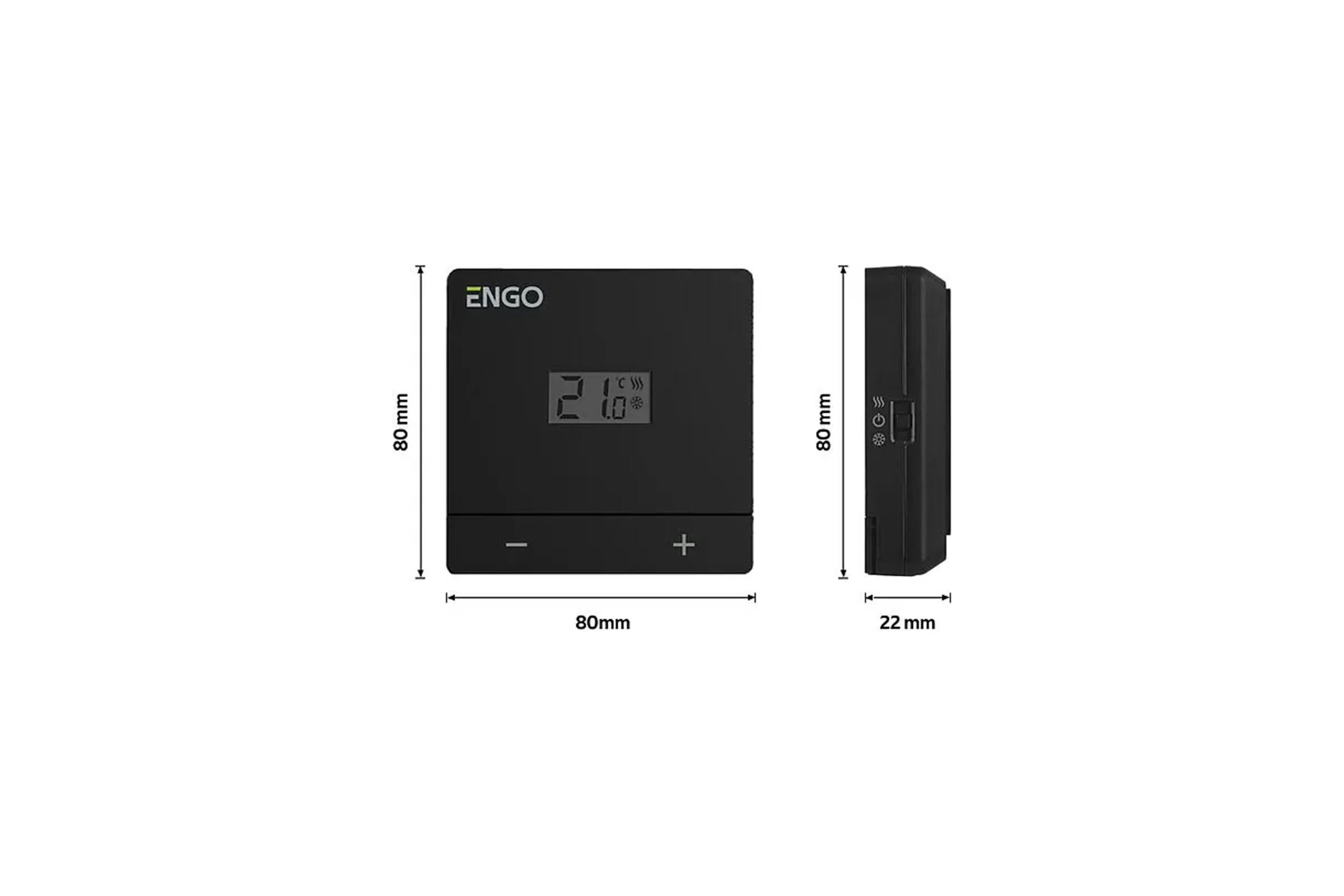 Терморегулятор ENGO controls проводной, накладной, 230В, черный EASY230B