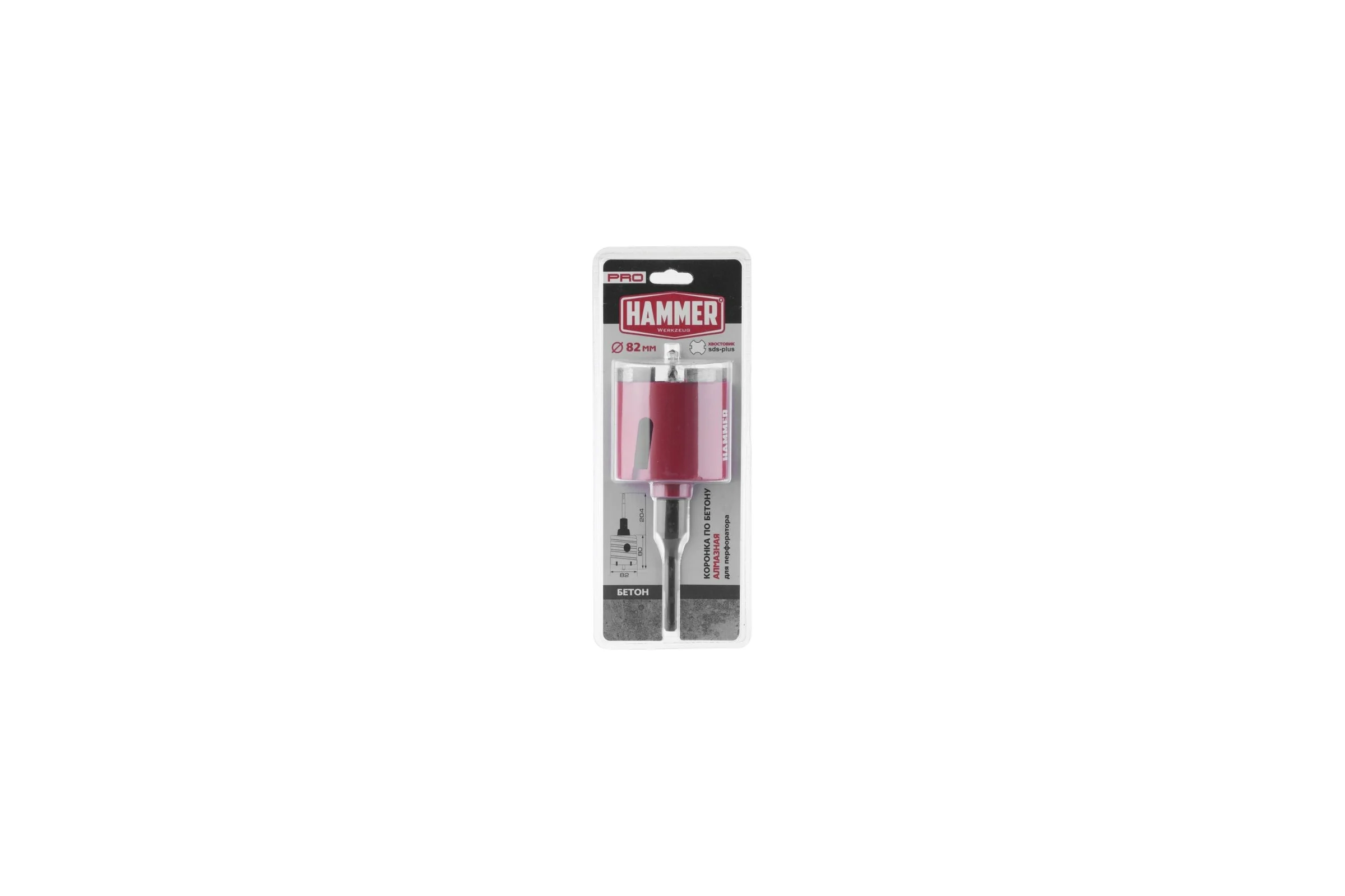 Коронка алмазная по бетону Flex 242-504 (82 мм; SDS-plus) Hammer 691453