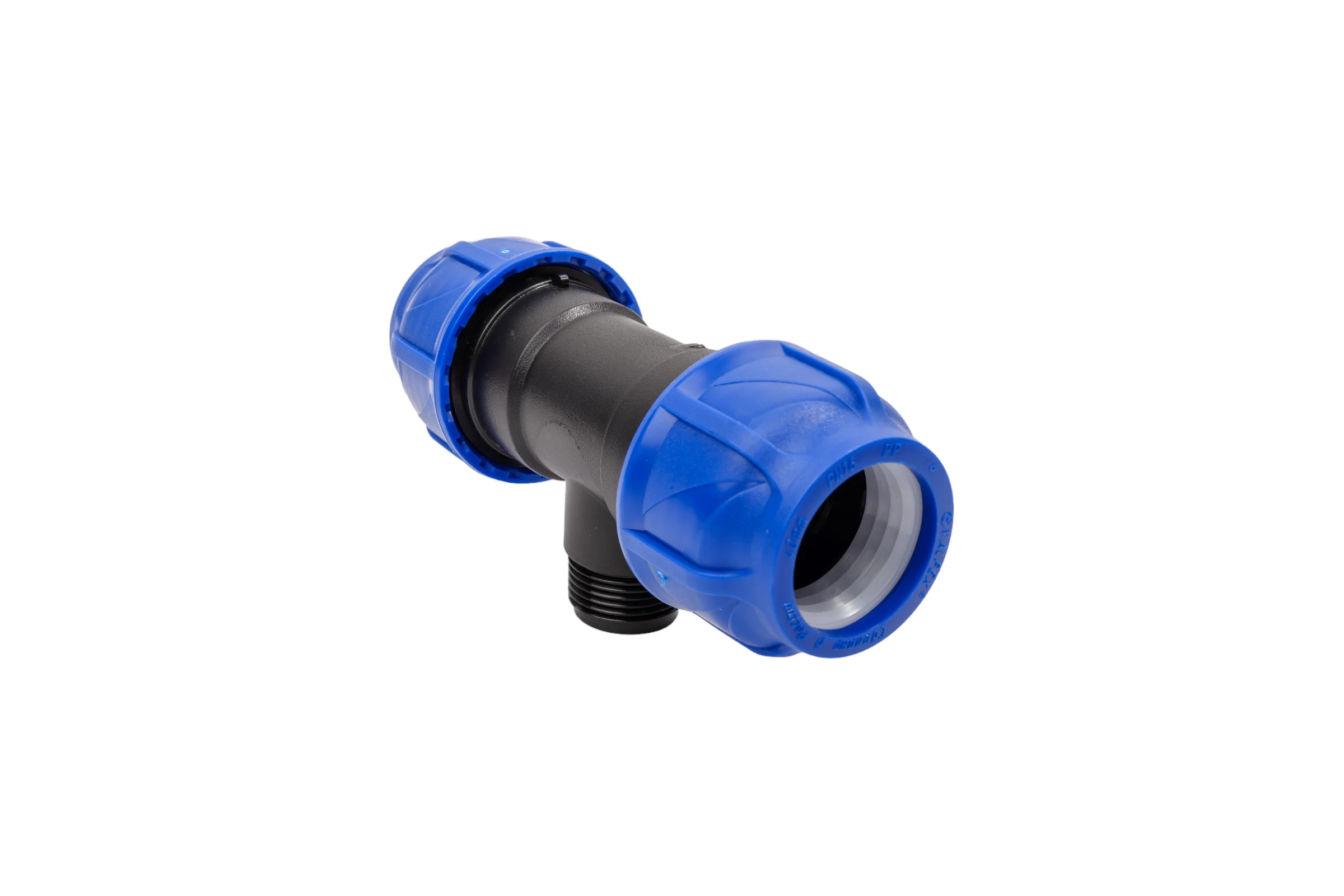 Компрессионный переходной тройник VALFEX ПНД, с наружной резьбой, 40-1"-40 1210024010040