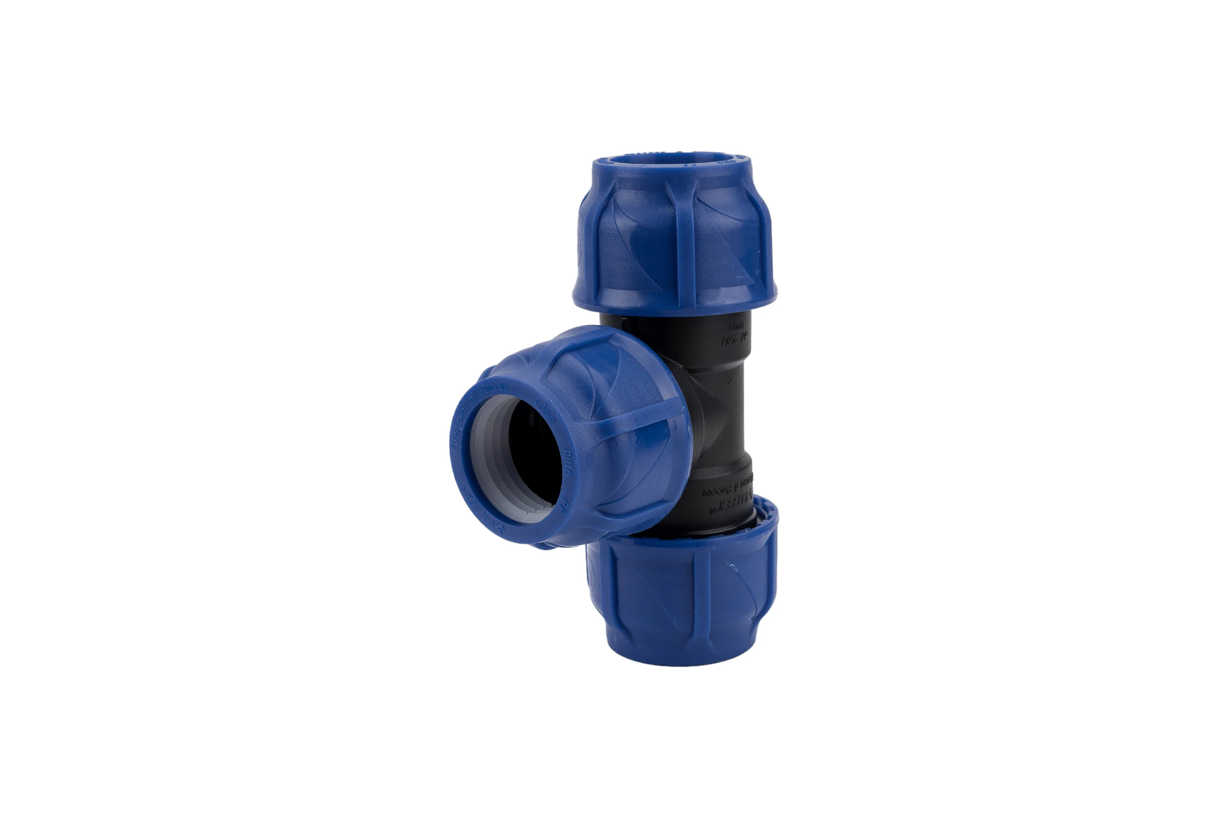 Компрессионный тройник VALFEX ПНД, 40-40-40 1210012404040