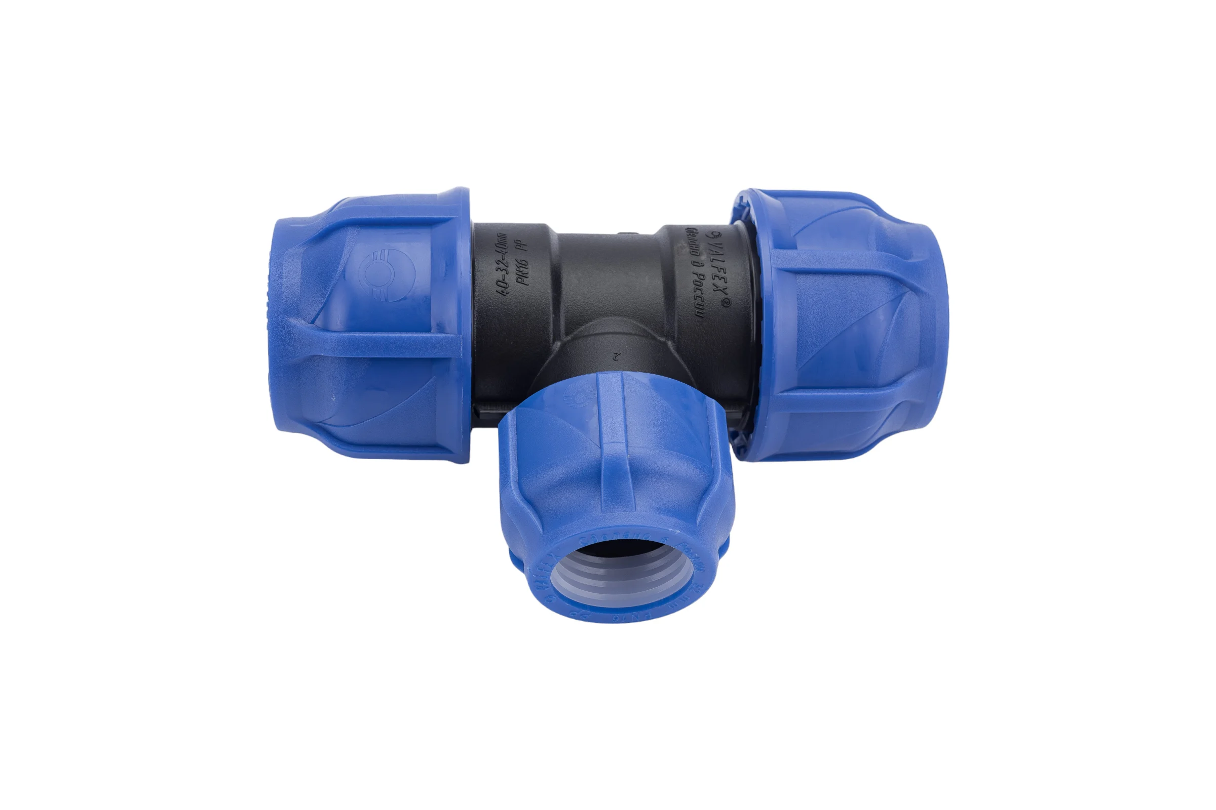 Компрессионный переходной тройник VALFEX ПНД, 40-32-40 1210012403240