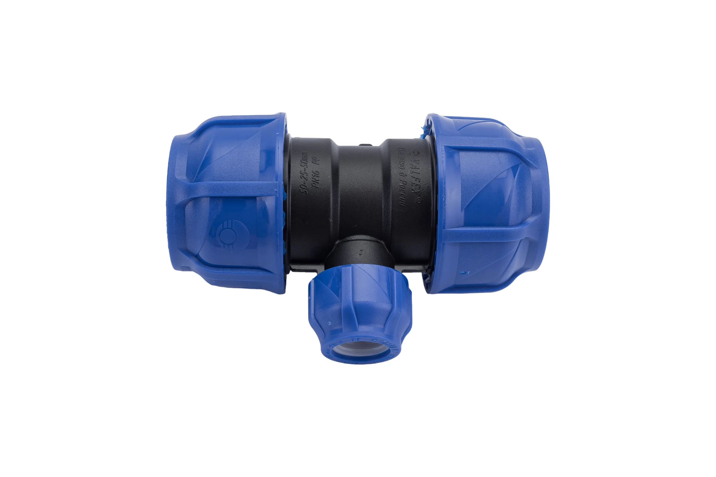 Компрессионный переходной тройник VALFEX ПНД, 50-25-50 1210012502550