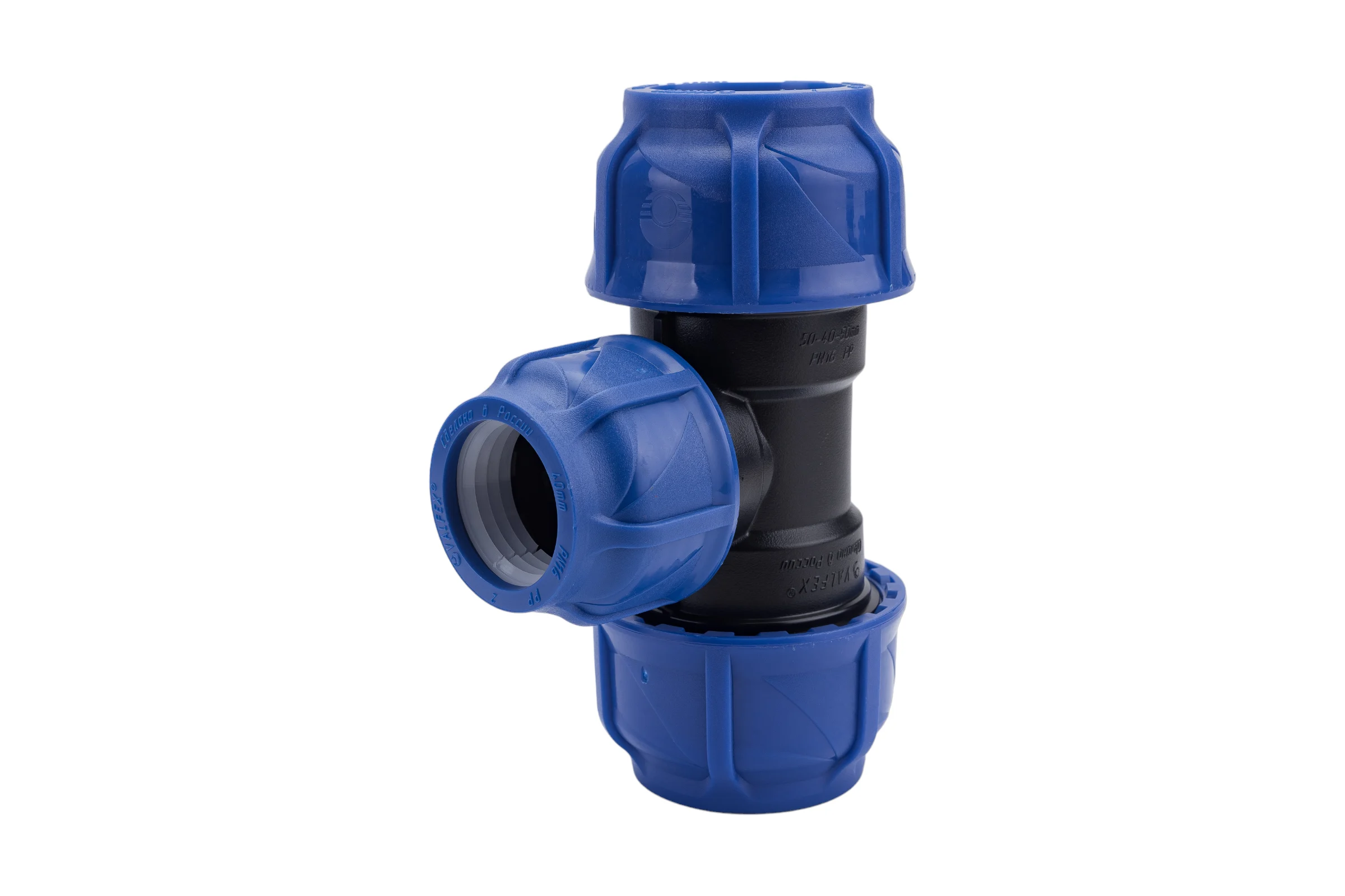 Компрессионный переходной тройник VALFEX ПНД, 50-40-50 1210012504050