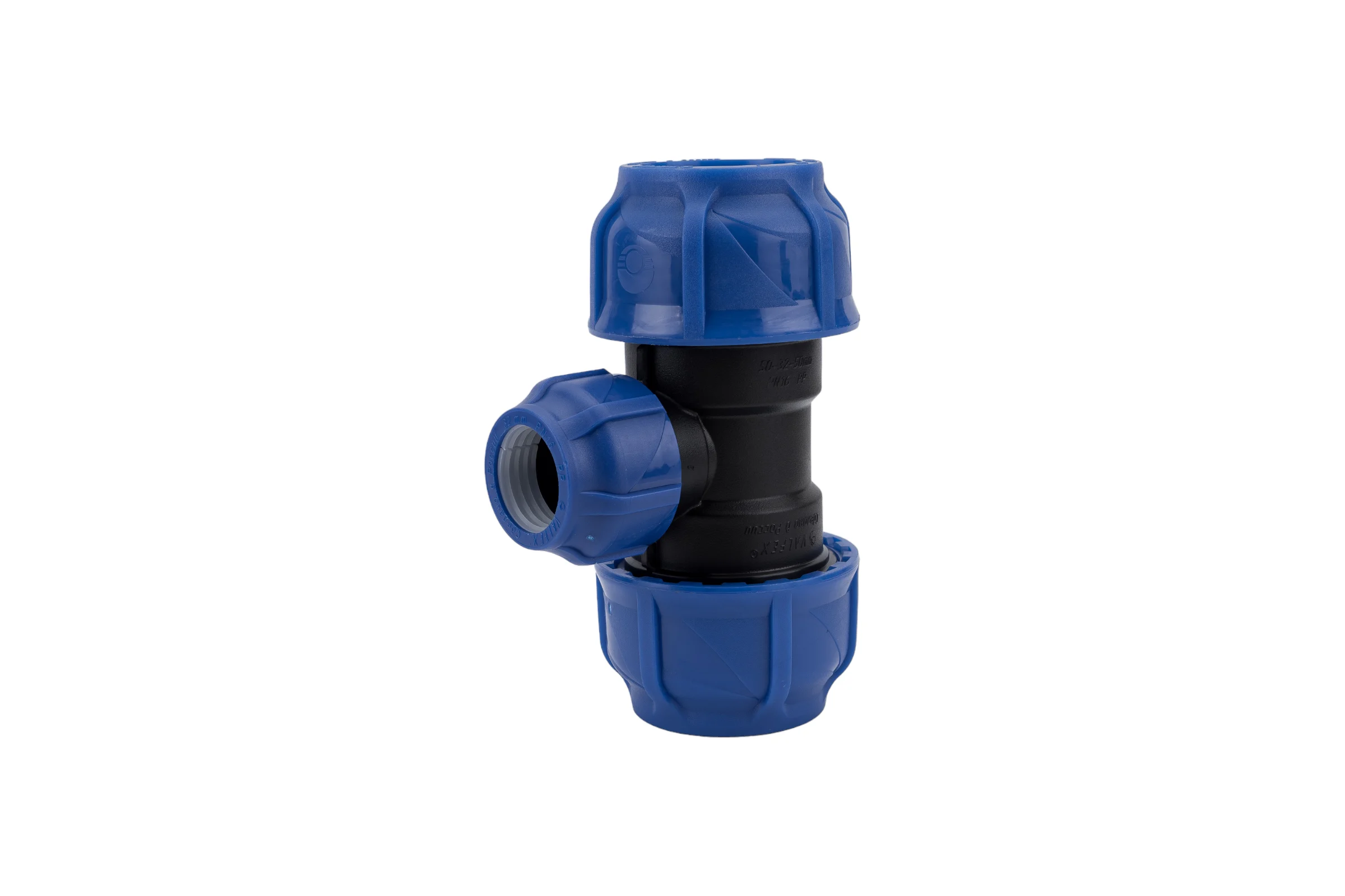 Компрессионный переходной тройник VALFEX ПНД, 50-32-50 1210012503250