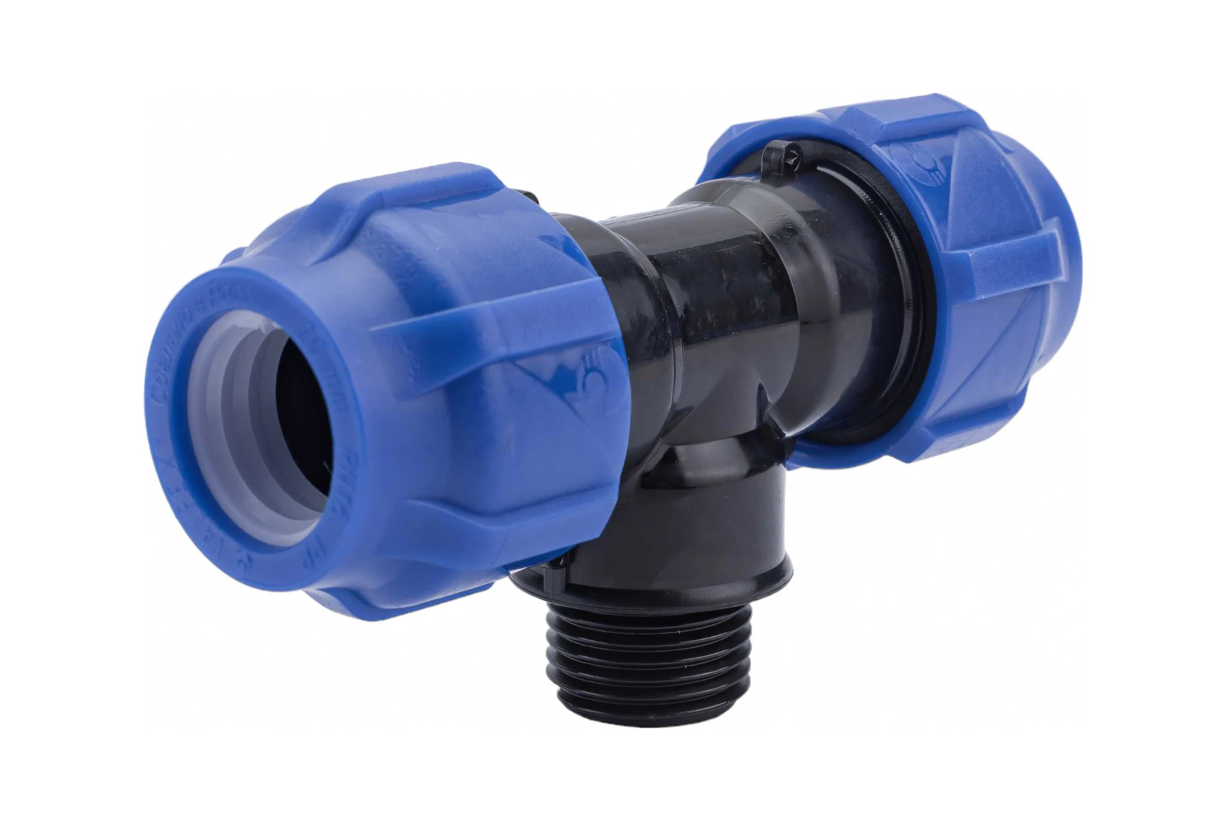 Компрессионный переходной тройник VALFEX ПНД, с наружной резьбой, 20-1/2"-20 1210022001220