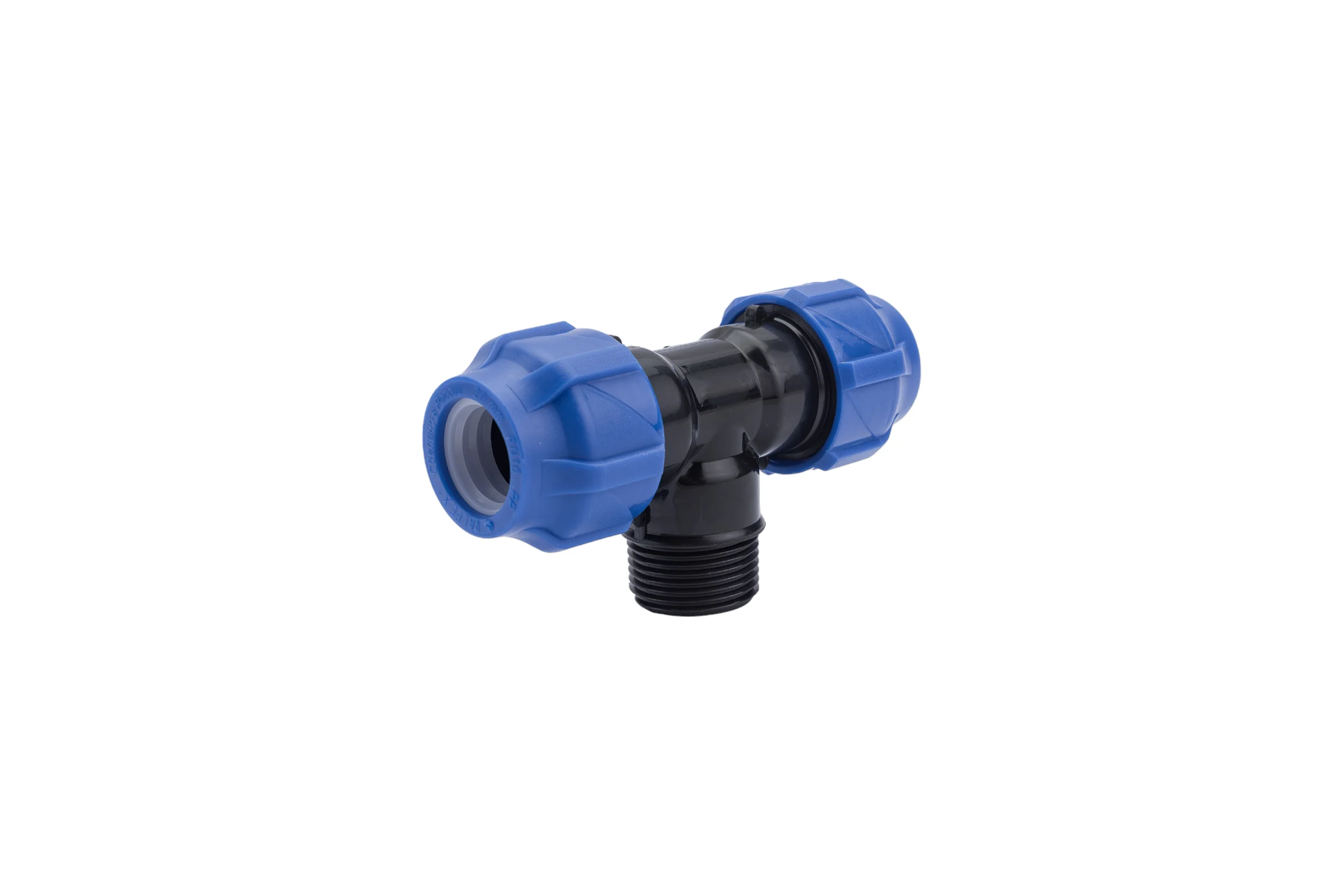 Компрессионный переходной тройник VALFEX ПНД, с наружной резьбой, 20-3/4"-20 1210022003420