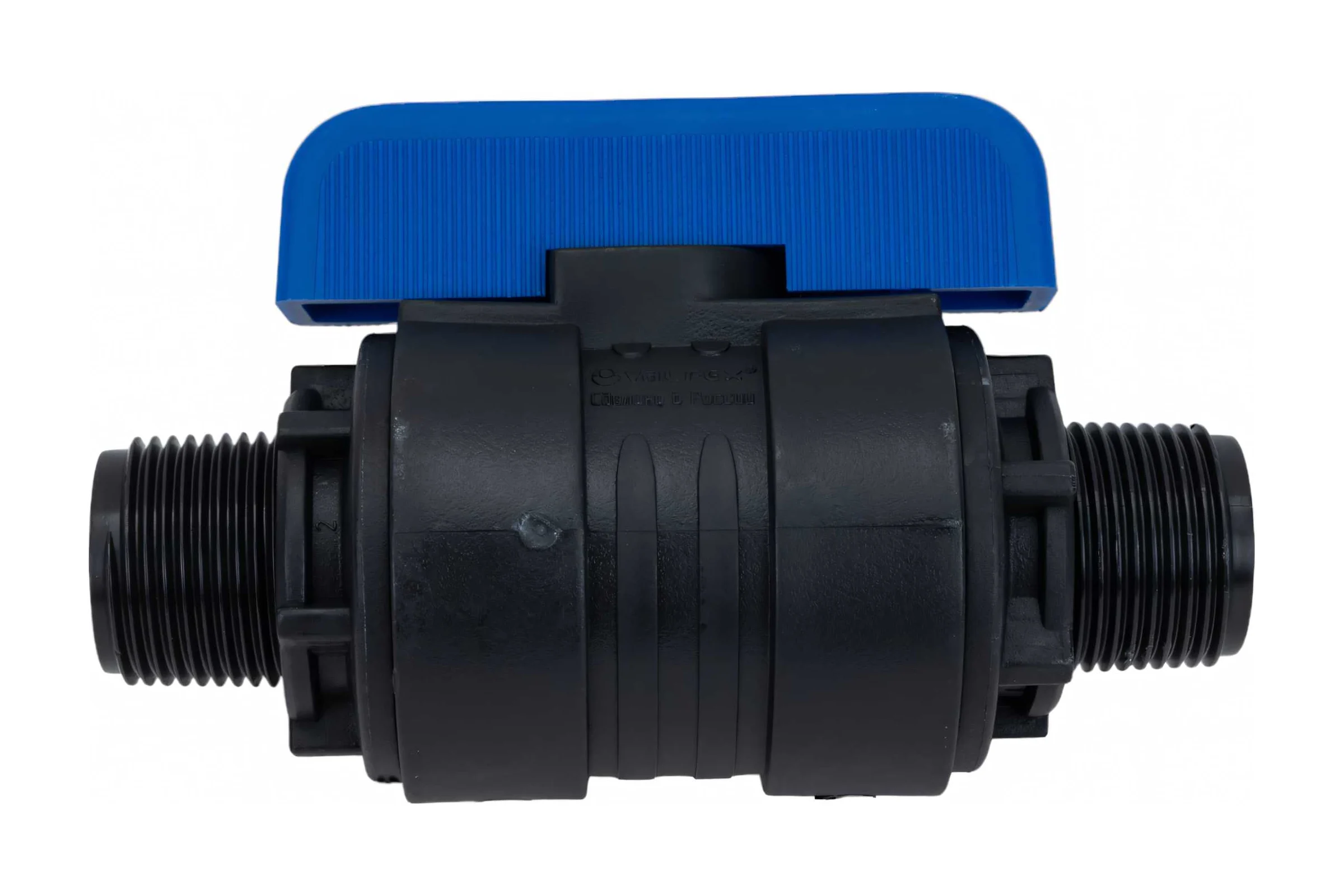 Компрессионный шаровой кран VALFEX ПНД НР/НР резьба разборный 3/4"-3/4"Ду16 1210216034034