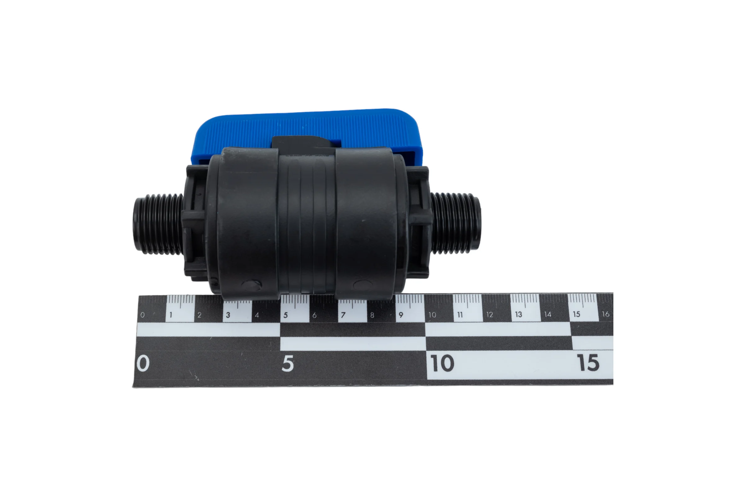 Компрессионный шаровой кран VALFEX ПНД НР/НР резьба разборный 1/2"-1/2" Ду16 1210216012012