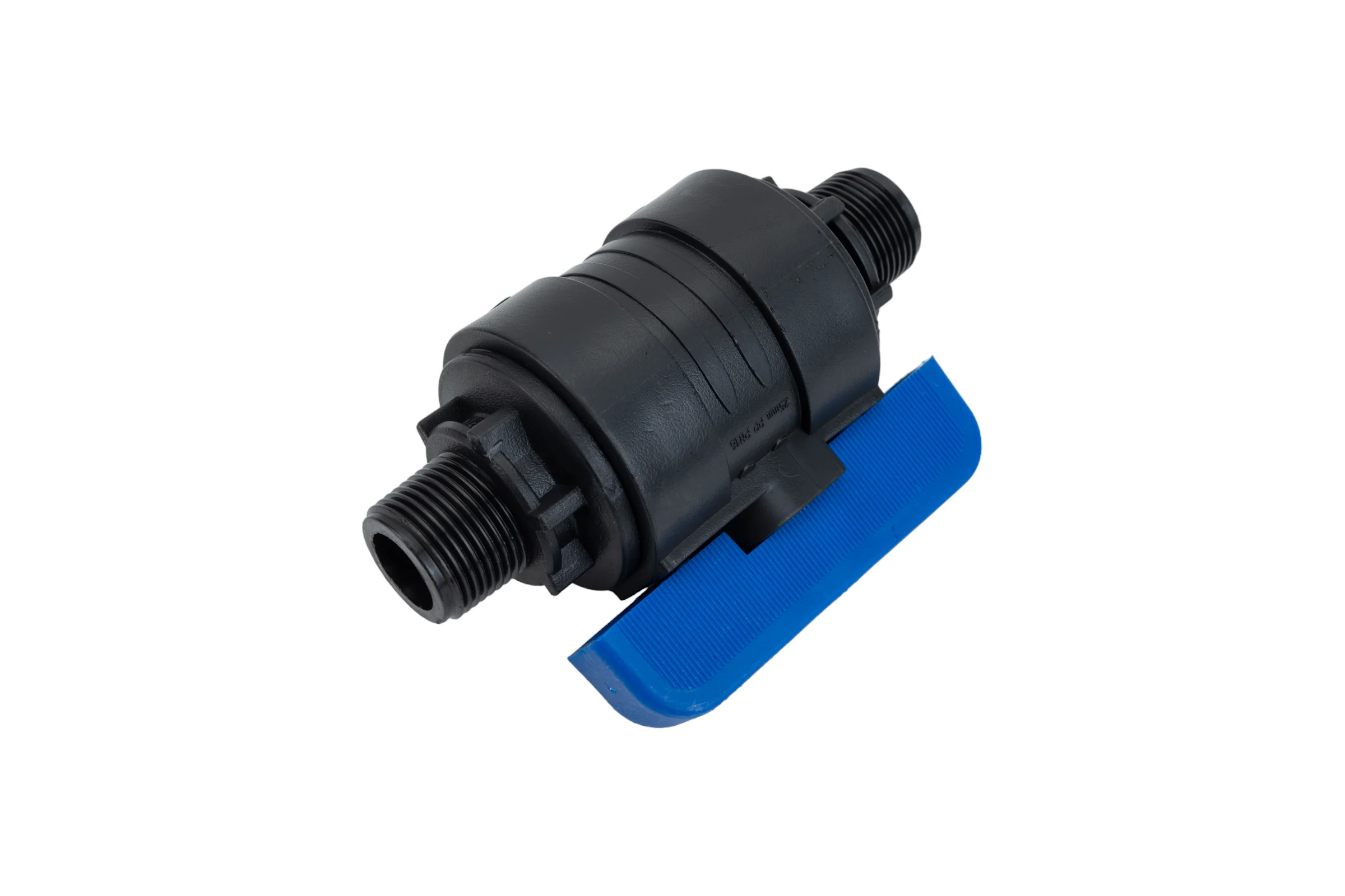 Компрессионный шаровой кран VALFEX ПНД НР/НР резьба разборный 3/4"-3/4"Ду20 1210220034034