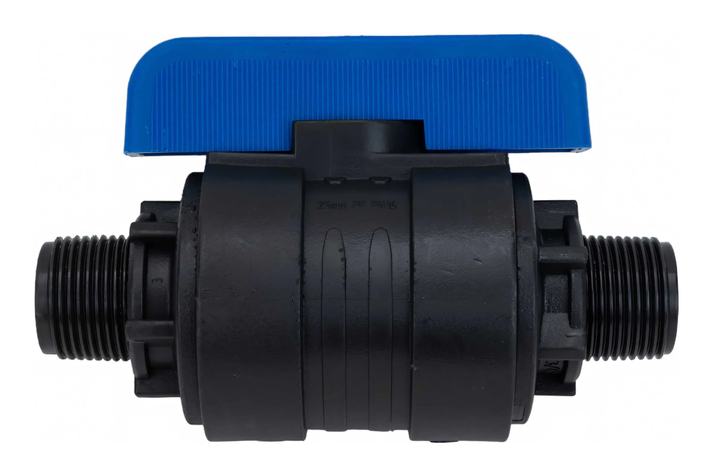 Компрессионный шаровой кран VALFEX ПНД НР/НР резьба разборный 3/4"-3/4"Ду20 1210220034034