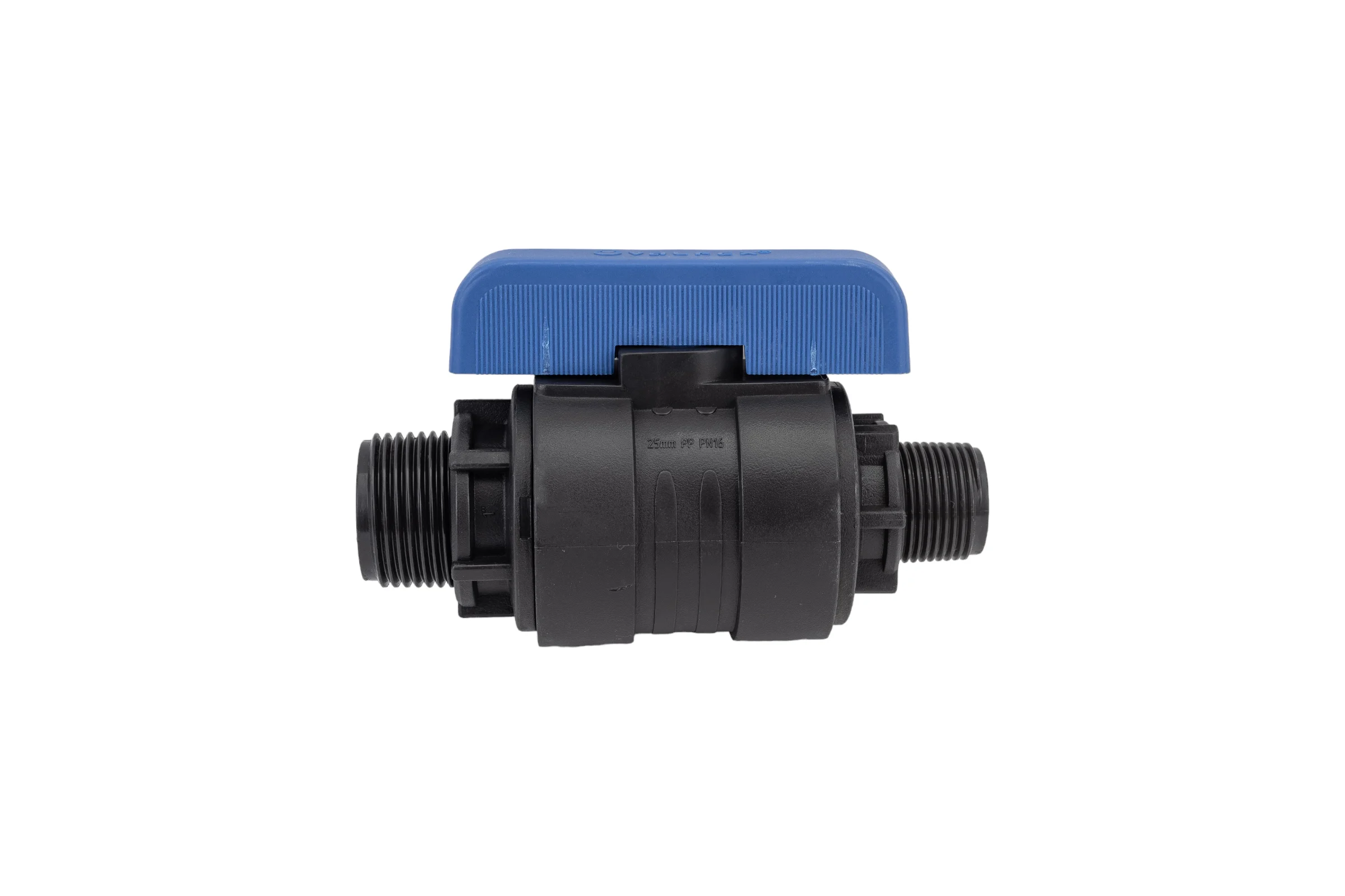 Компрессионный шаровой кран VALFEX ПНД НР/НР резьба разборный 1"-3/4" Ду20 1210220100034