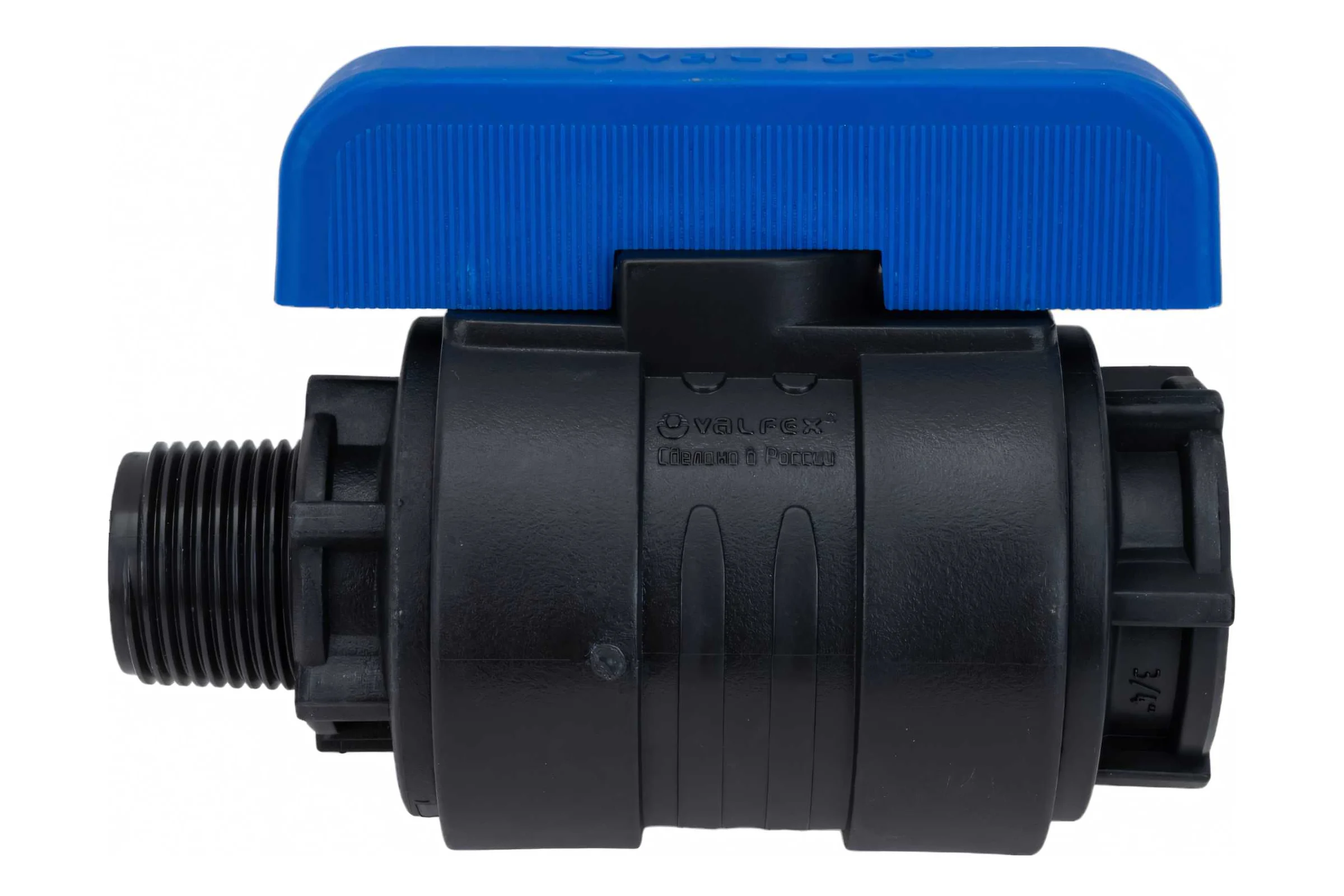 Компрессионный шаровой кран VALFEX ПНД НР/ВН резьба разборный 3/4"- 3/4" Ду20 1210012034034