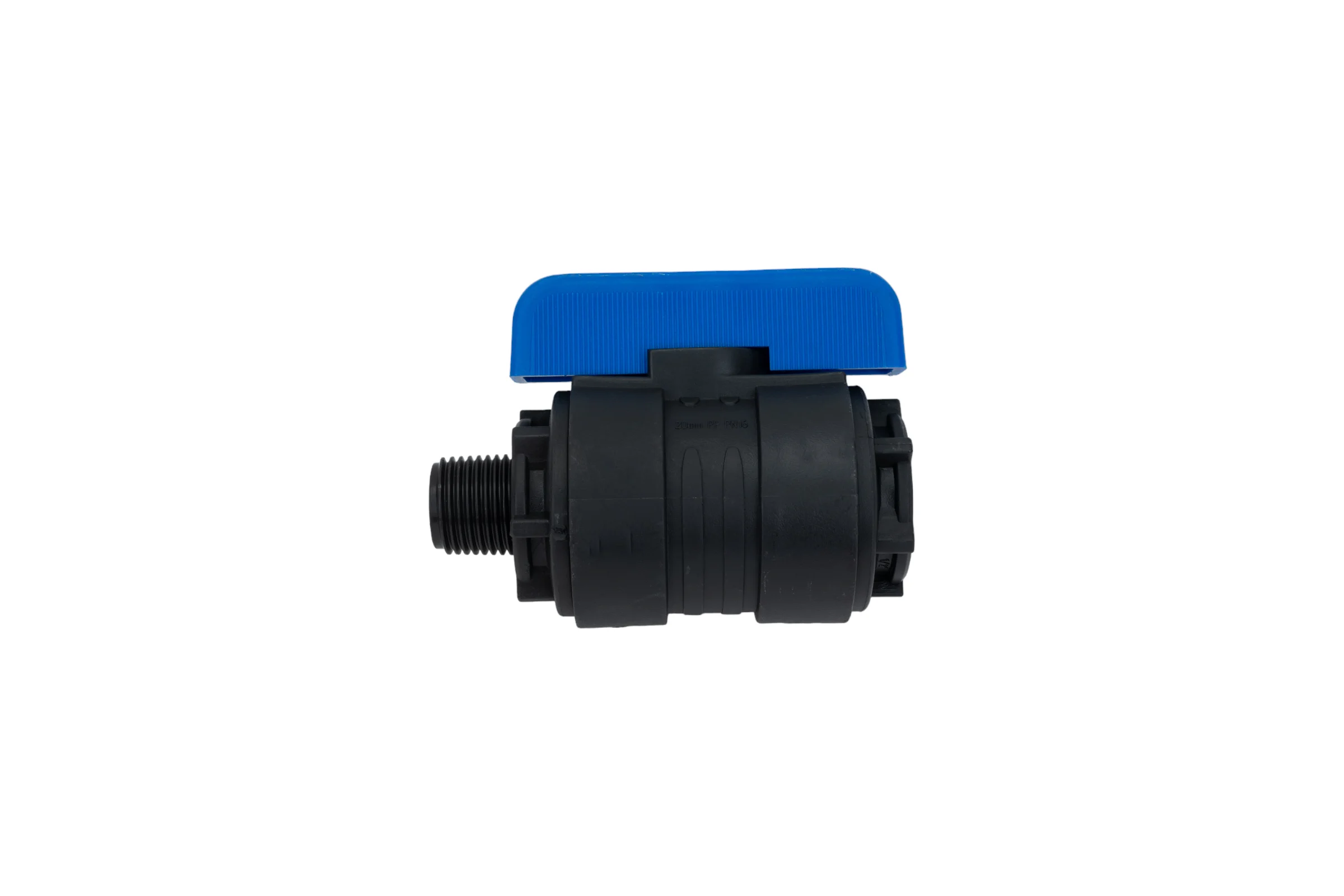 Компрессионный шаровой кран VALFEX ПНД НР/ВН резьба разборный 1/2"-1/2"Ду16 1210016012012