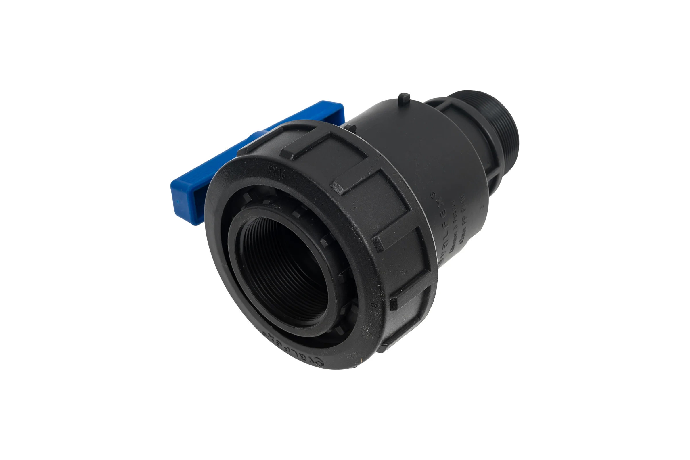 Компрессионный шаровой кран VALFEX ПНД НР/ВН резьба разборный 2"-2"Ду46 1210012200200