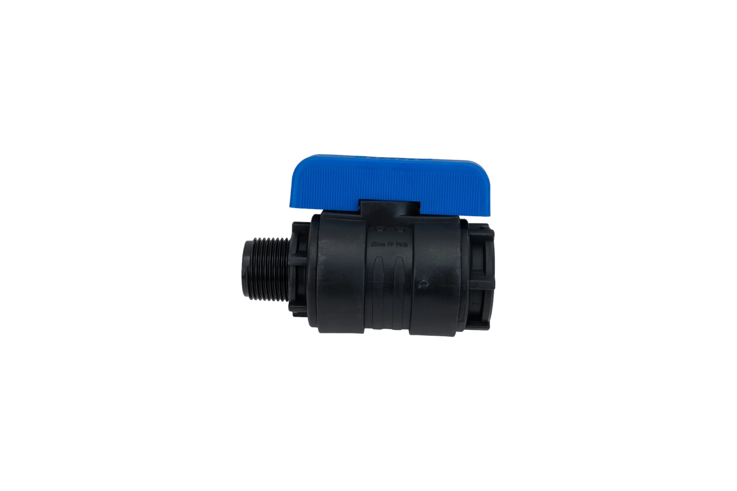 Компрессионный шаровой кран VALFEX ПНД НР/ВН резьба разборный 3/4"- 3/4"Ду16 1210016034034