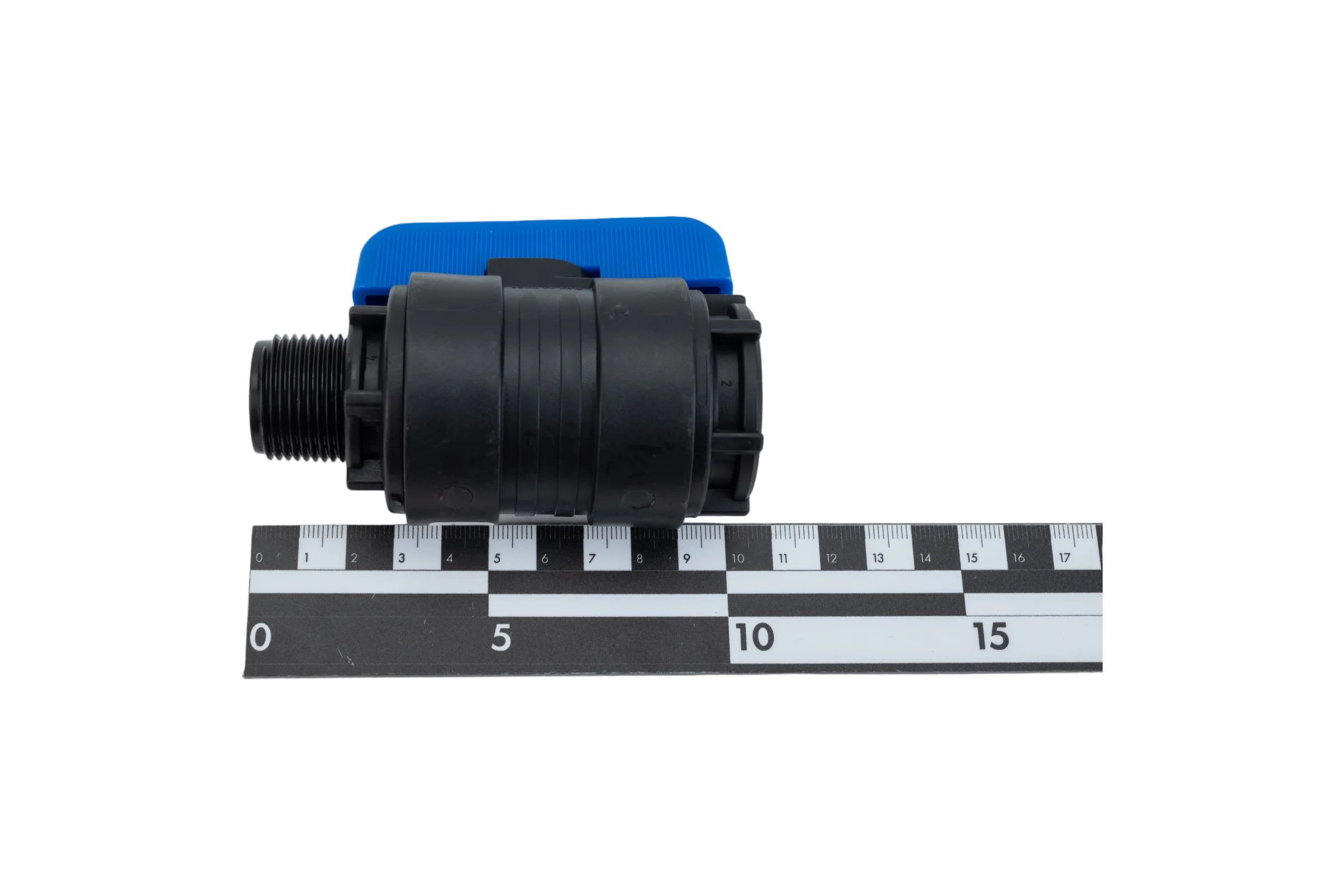 Компрессионный шаровой кран VALFEX ПНД НР/ВН резьба разборный 3/4"- 3/4"Ду16 1210016034034