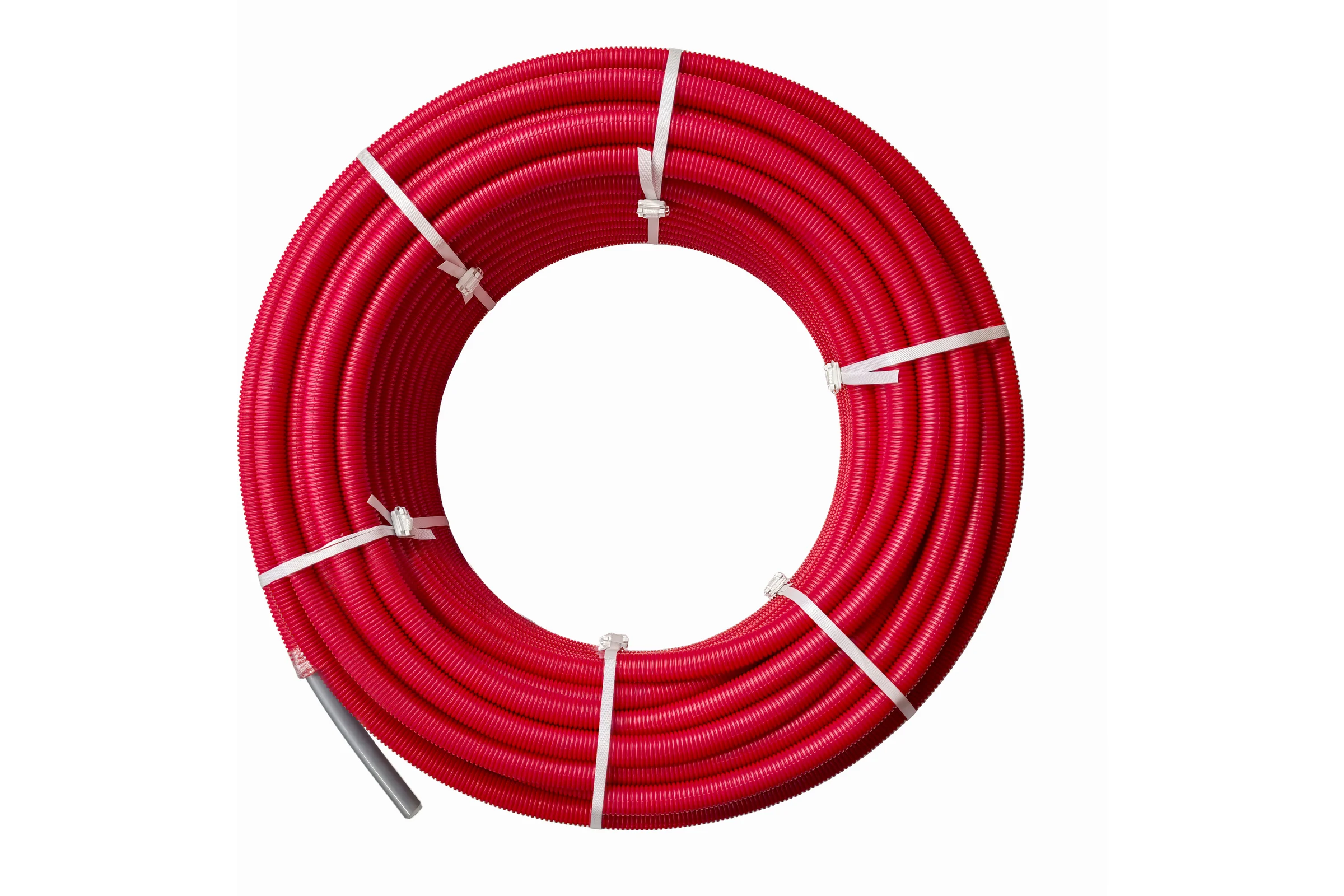 Труба RTP PEX-a, SDR7,4 d20x2,8 (100м) с антидиффузионным слоем EVOH в гофре красного цвета 51498