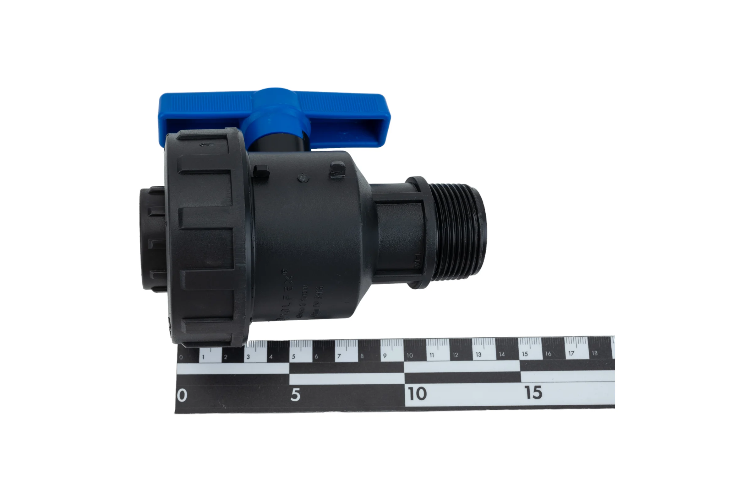 Компрессионный шаровой кран VALFEX ПНД НР/ВН резьба разборный 1 1/4"-1"Ду33 1210012114100