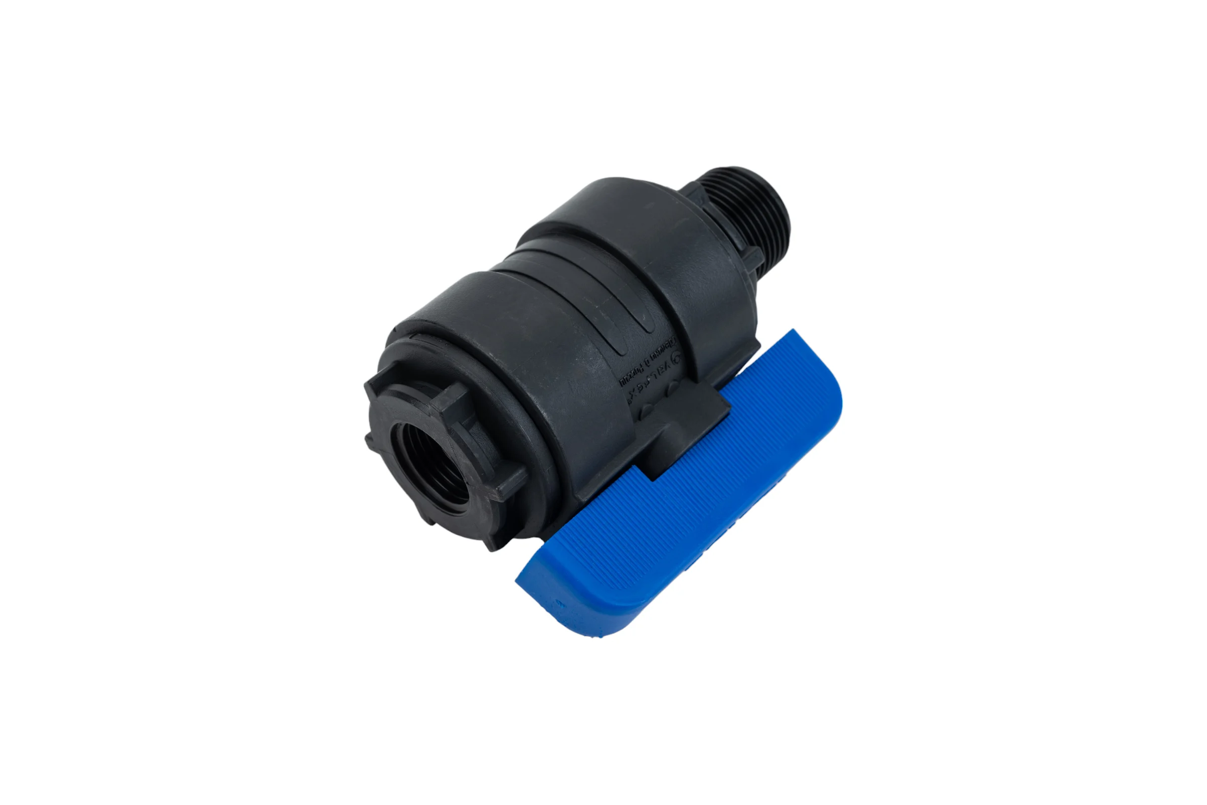 Компрессионный шаровой кран VALFEX ПНД НР/ВН резьба разборный 3/4"- 1/2"Ду16 1210016034012