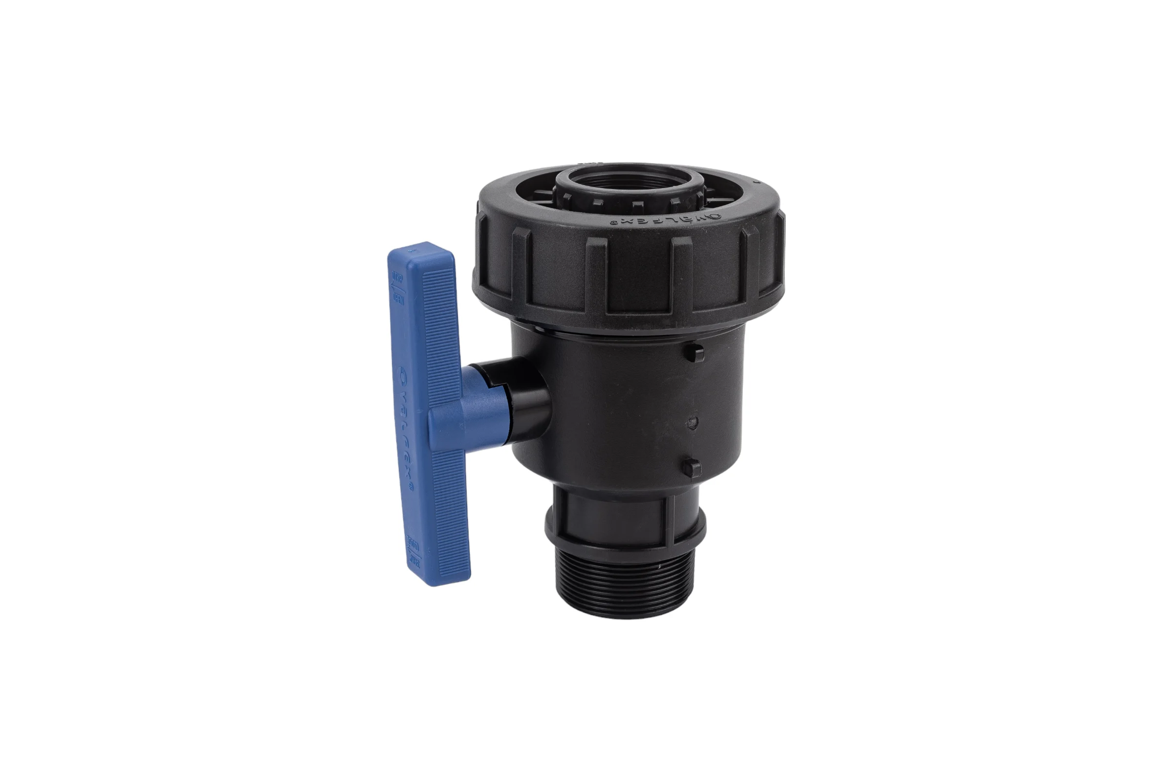 Компрессионный шаровой кран VALFEX ПНД НР/ВН резьба разборный 2"-1 1/2"Ду46 1210012200112