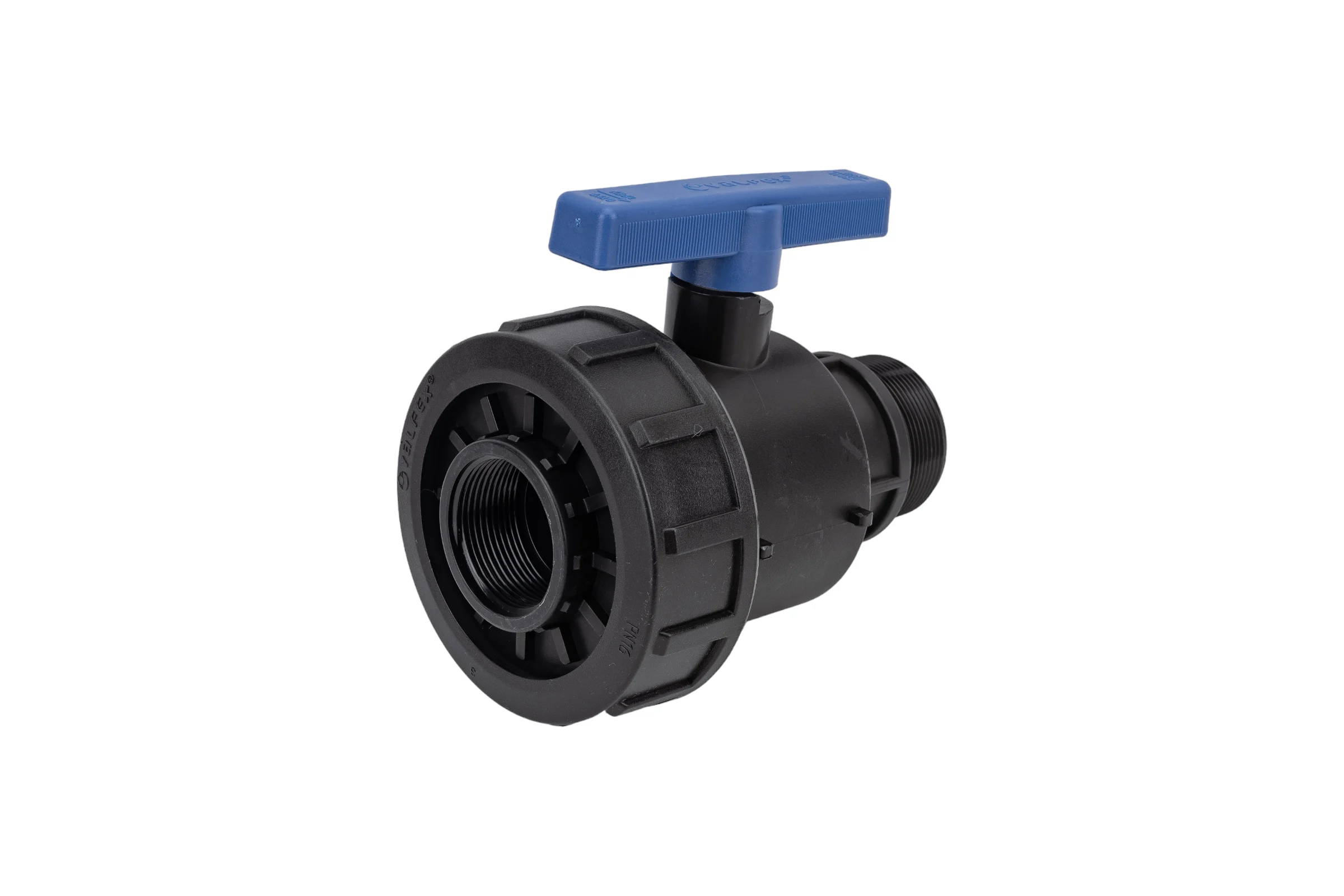 Компрессионный шаровой кран VALFEX ПНД НР/ВН резьба разборный 2"-1 1/2"Ду46 1210012200112