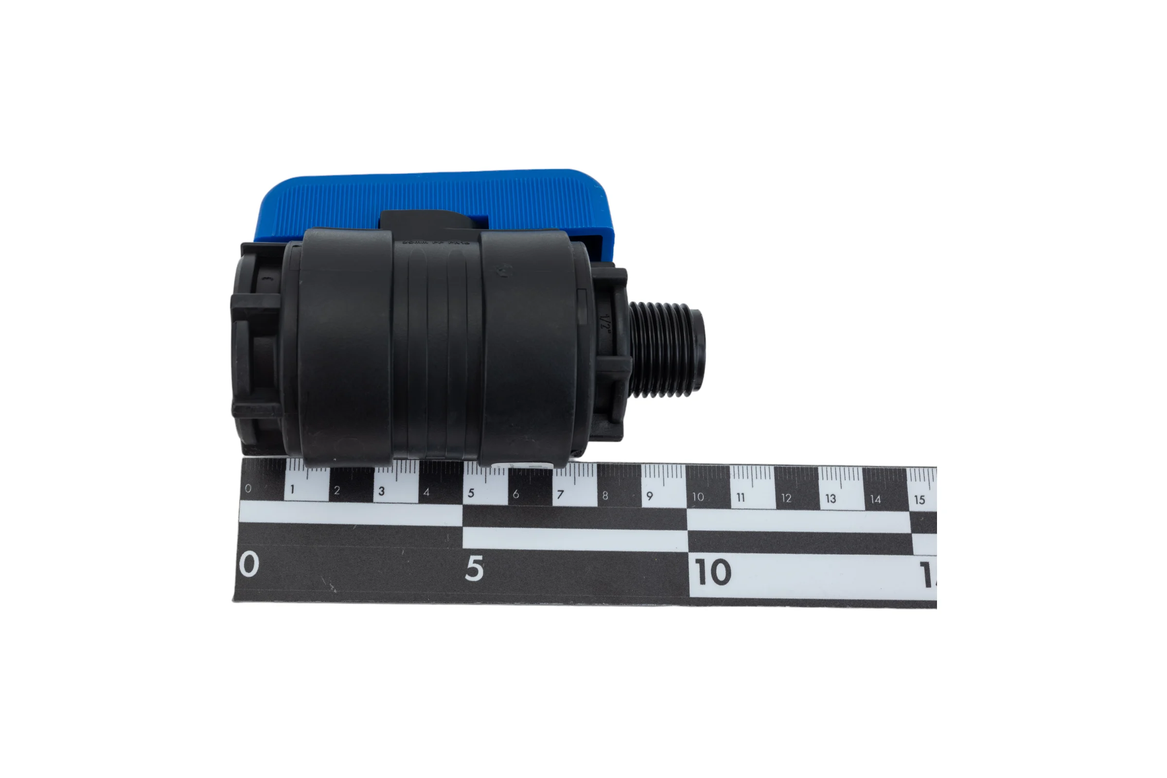 Компрессионный шаровой кран VALFEX ПНД НР/ВН резьба разборный 1/2"-3/4"Ду16 1210016012034