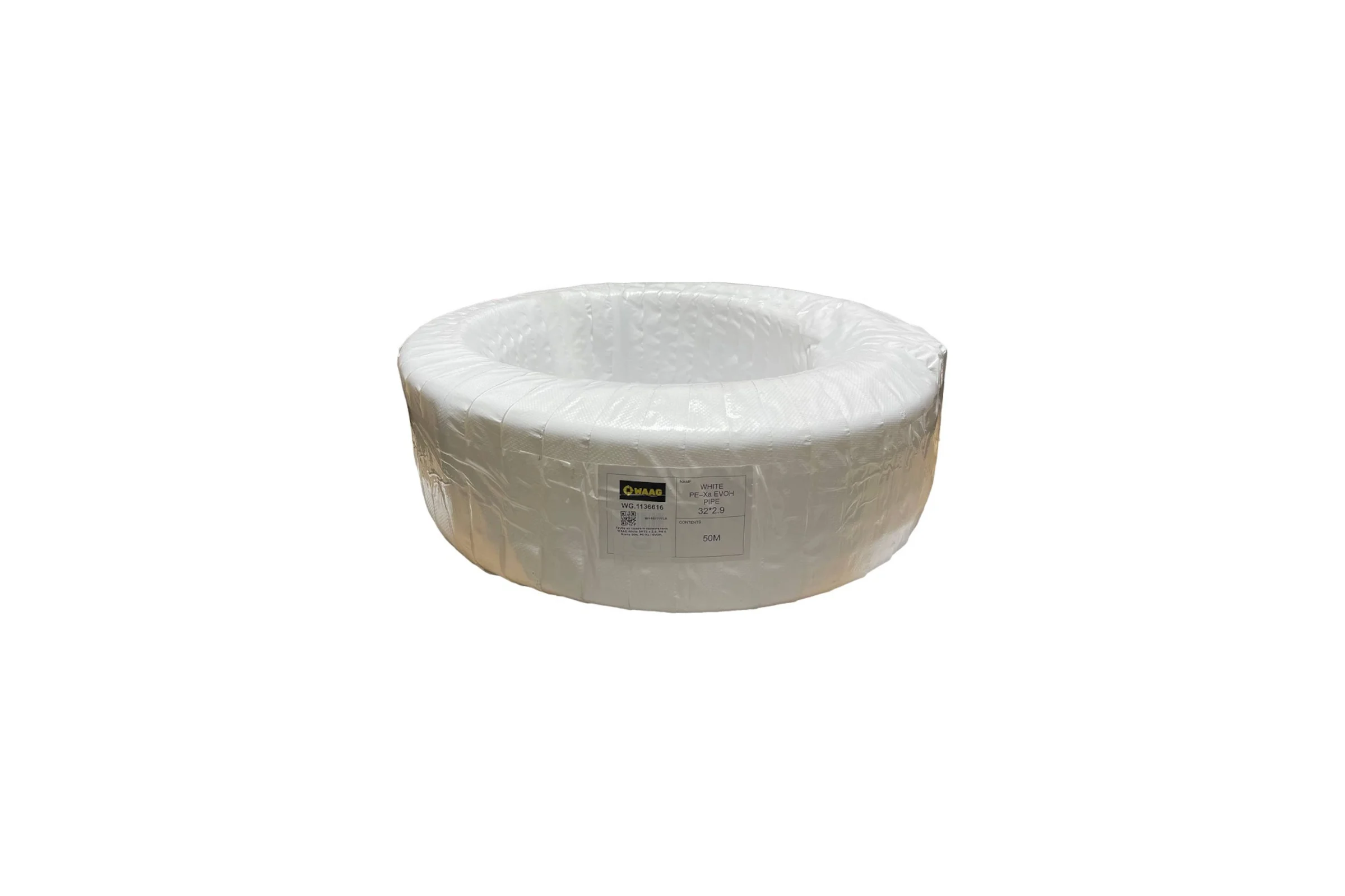 Труба из сшитого полиэтилена WAAG White DN32 x 2,9, PN 6 (бухта 50м), PE-Xa / EVOH, прозрачная WG.1136616