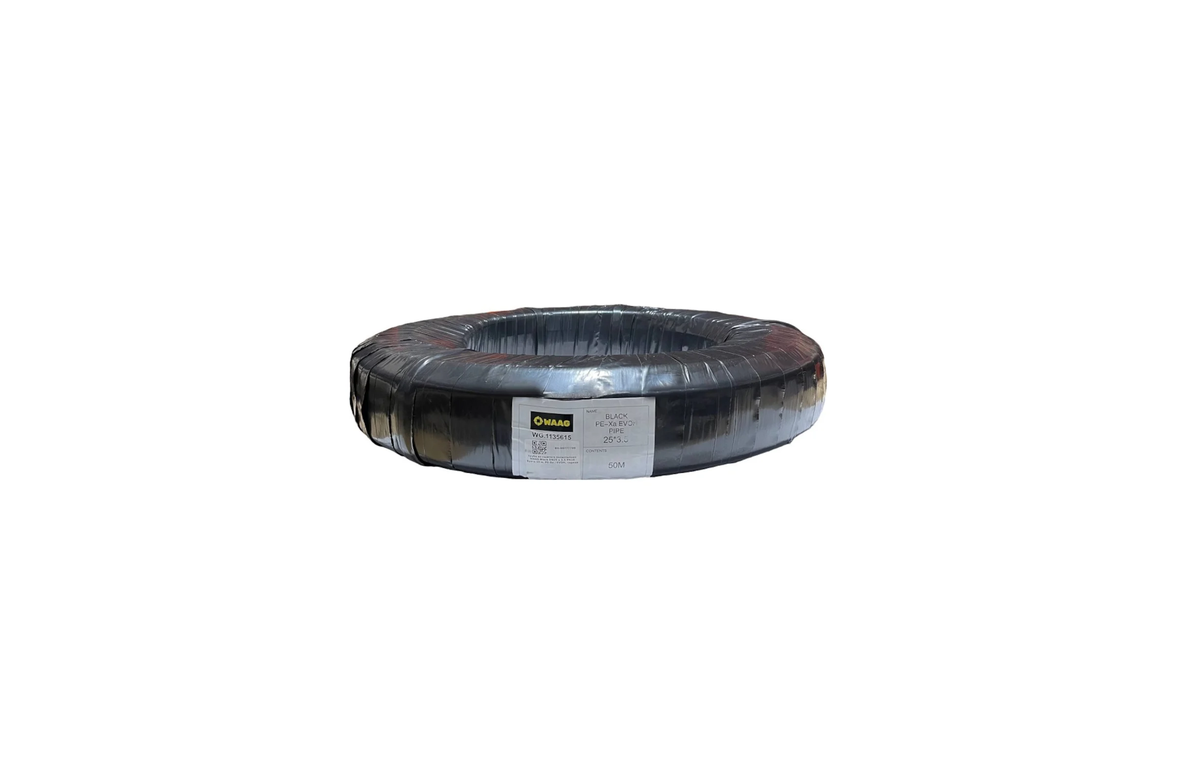 Труба из сшитого полиэтилена WAAG Black DN25 x 3,5 PN10 (бухта 50 м), PE-Xa / EVOH, черная WG.1135615