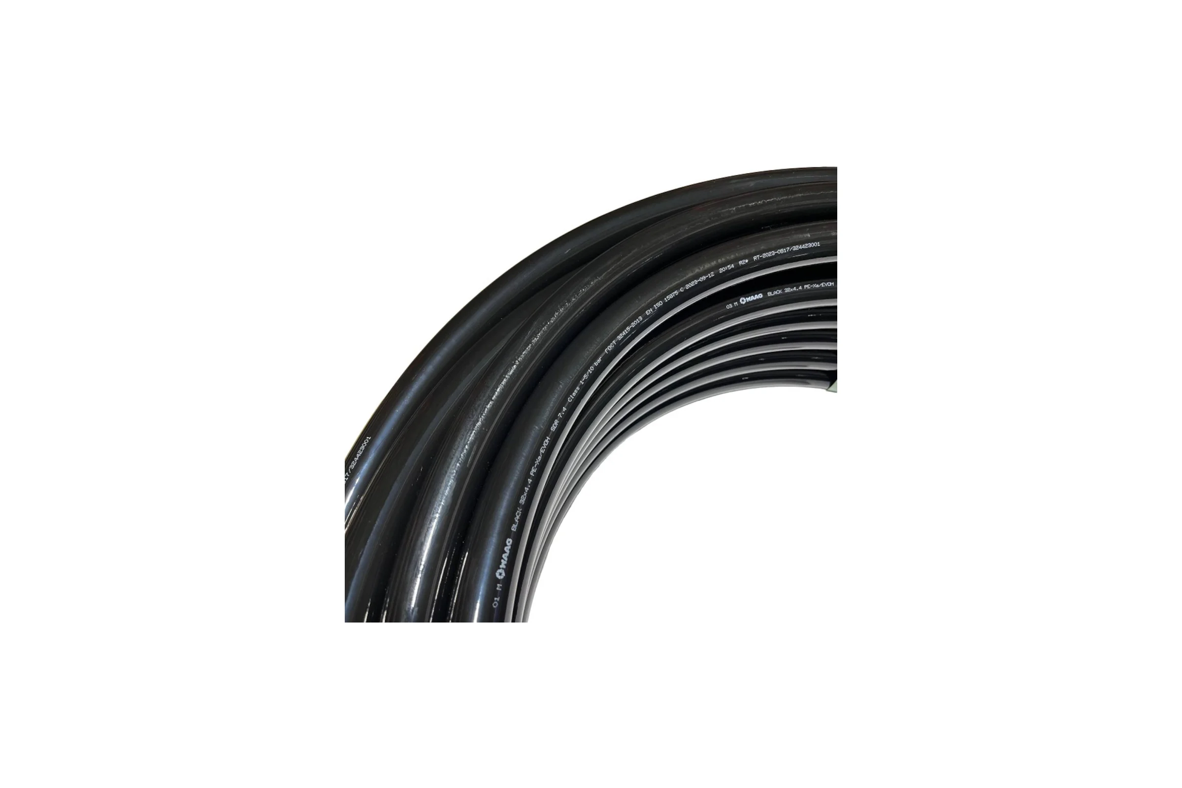 Труба из сшитого полиэтилена WAAG Black DN32 x 4,4 PN10 (бухта 50 м), PE-Xa / EVOH, черная WG.1135616